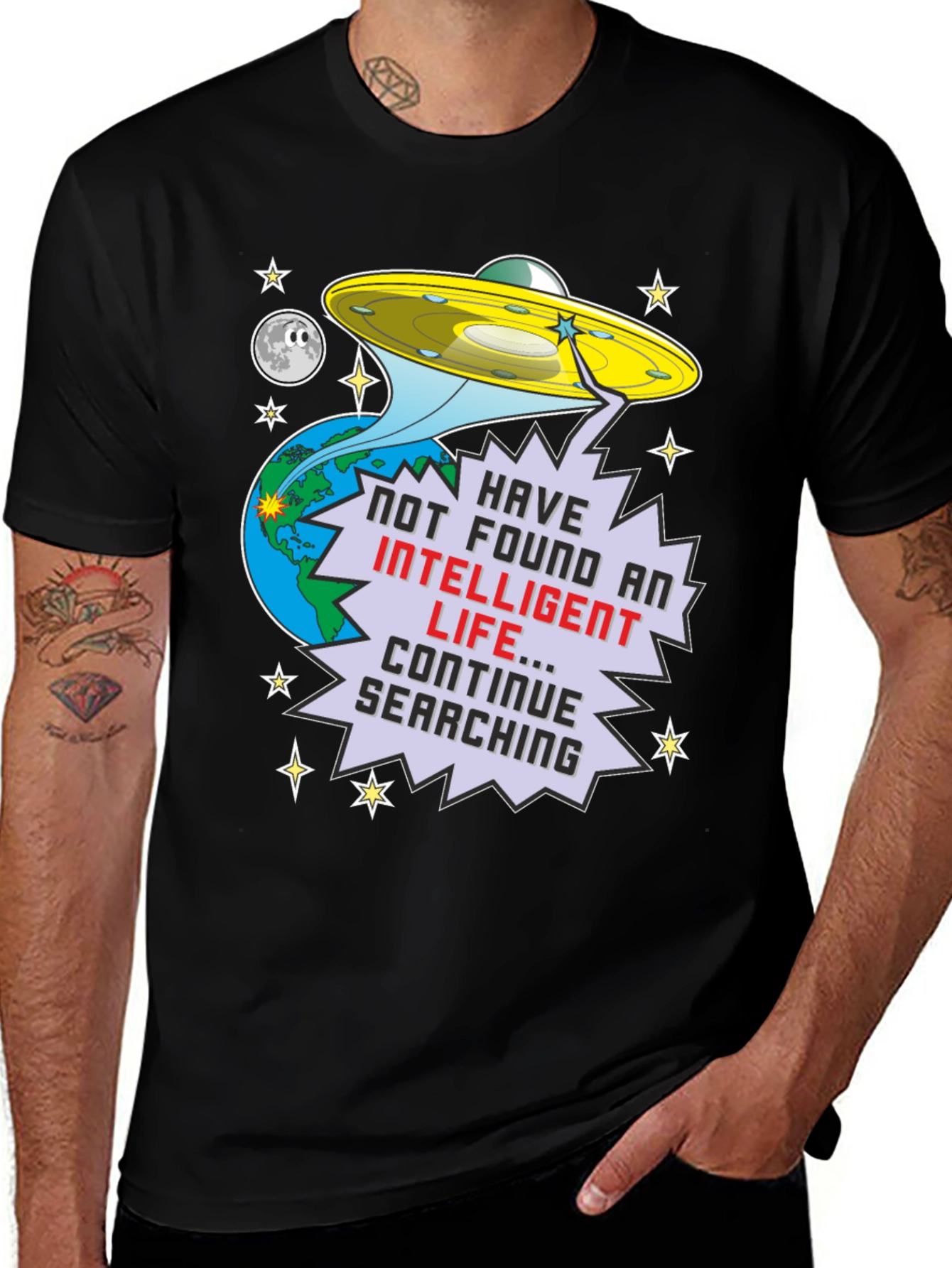 Funny Alien Abduction UFO T-Shirt - Continue Searching