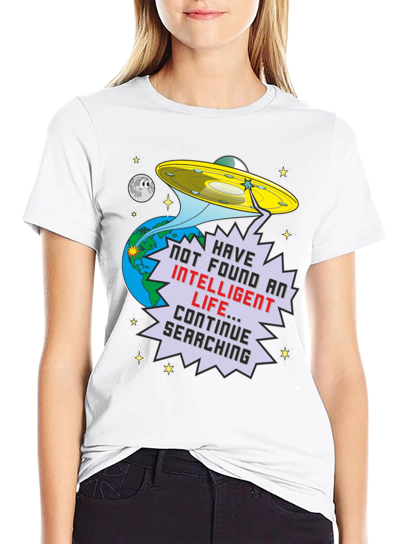 Funny Alien Abduction UFO T-Shirt - Continue Searching