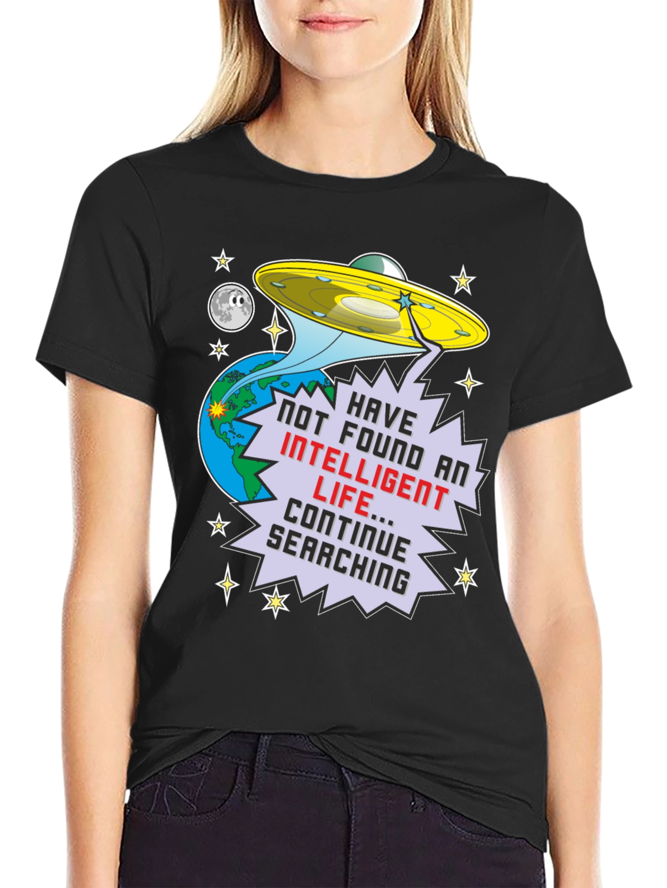 Funny Alien Abduction UFO T-Shirt - Continue Searching