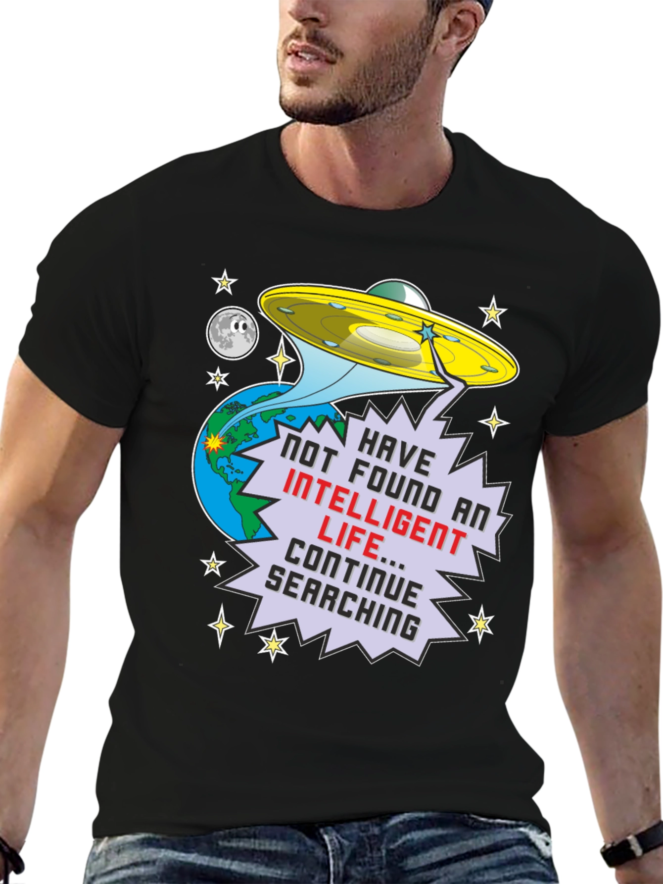 Funny Alien Abduction UFO T-Shirt - Continue Searching