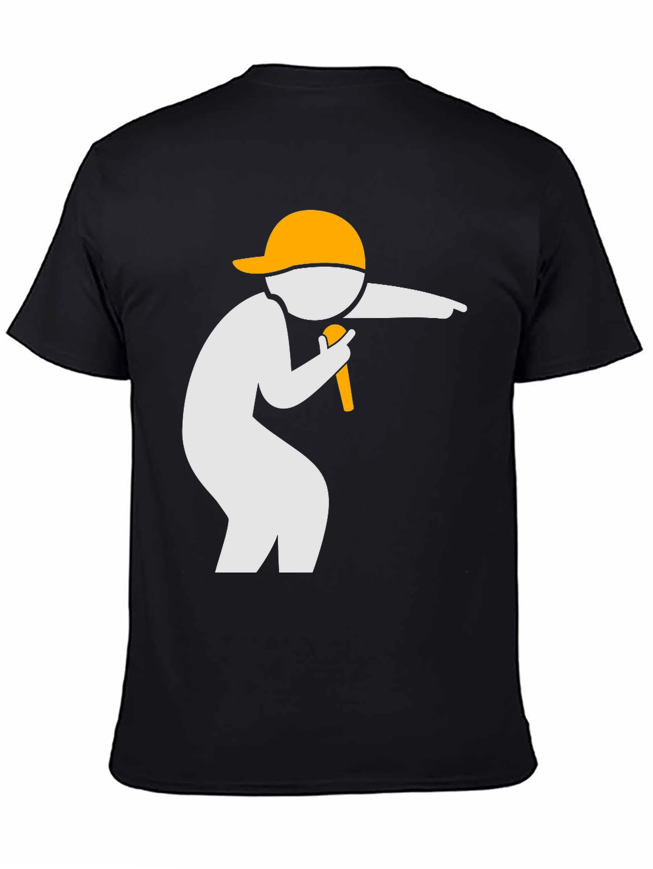 Cool Graphic Tee: Rapper Design - Black Cotton T-Shirt