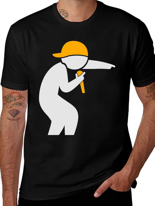 Cool Graphic Tee: Rapper Design - Black Cotton T-Shirt