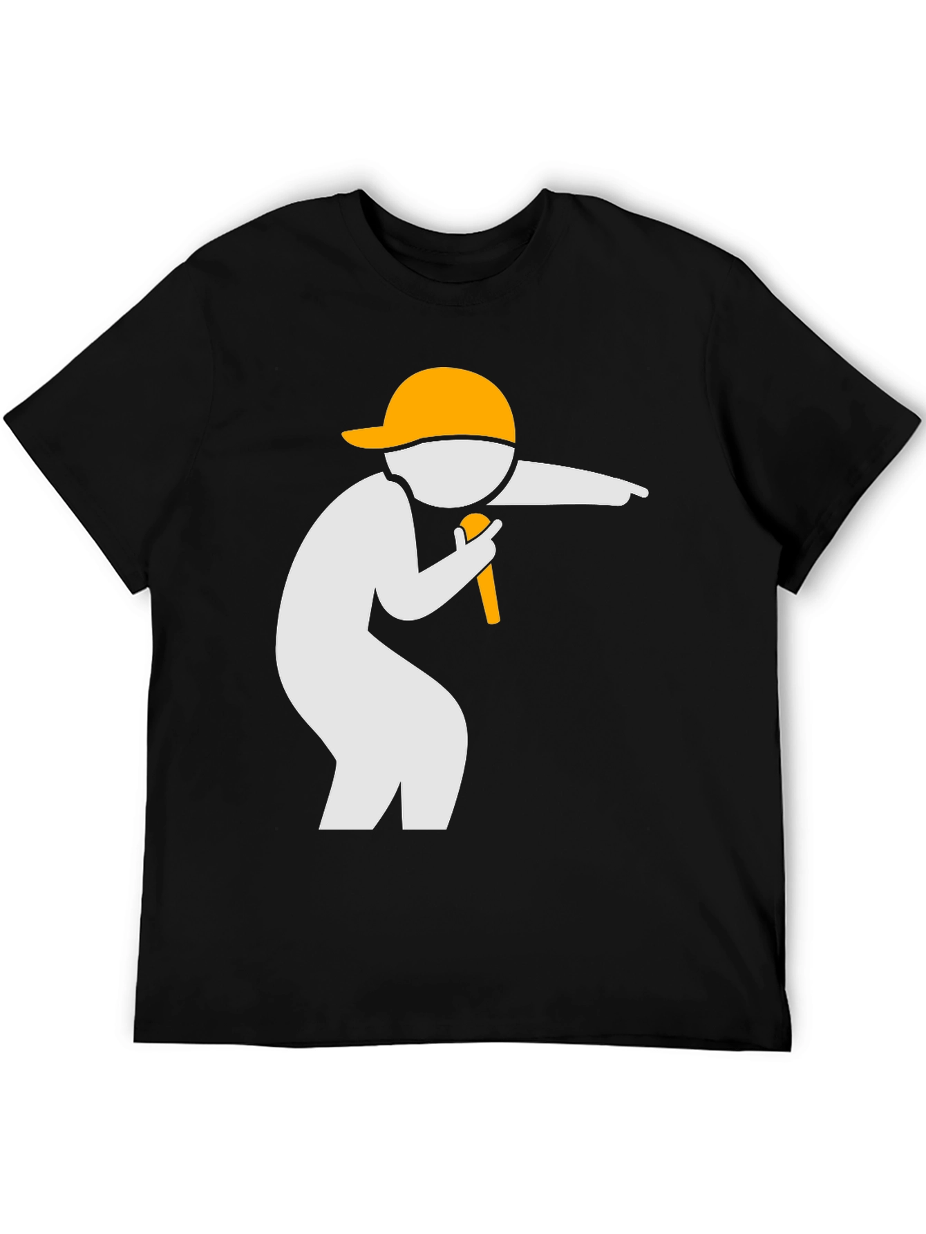 Cool Graphic Tee: Rapper Design - Black Cotton T-Shirt