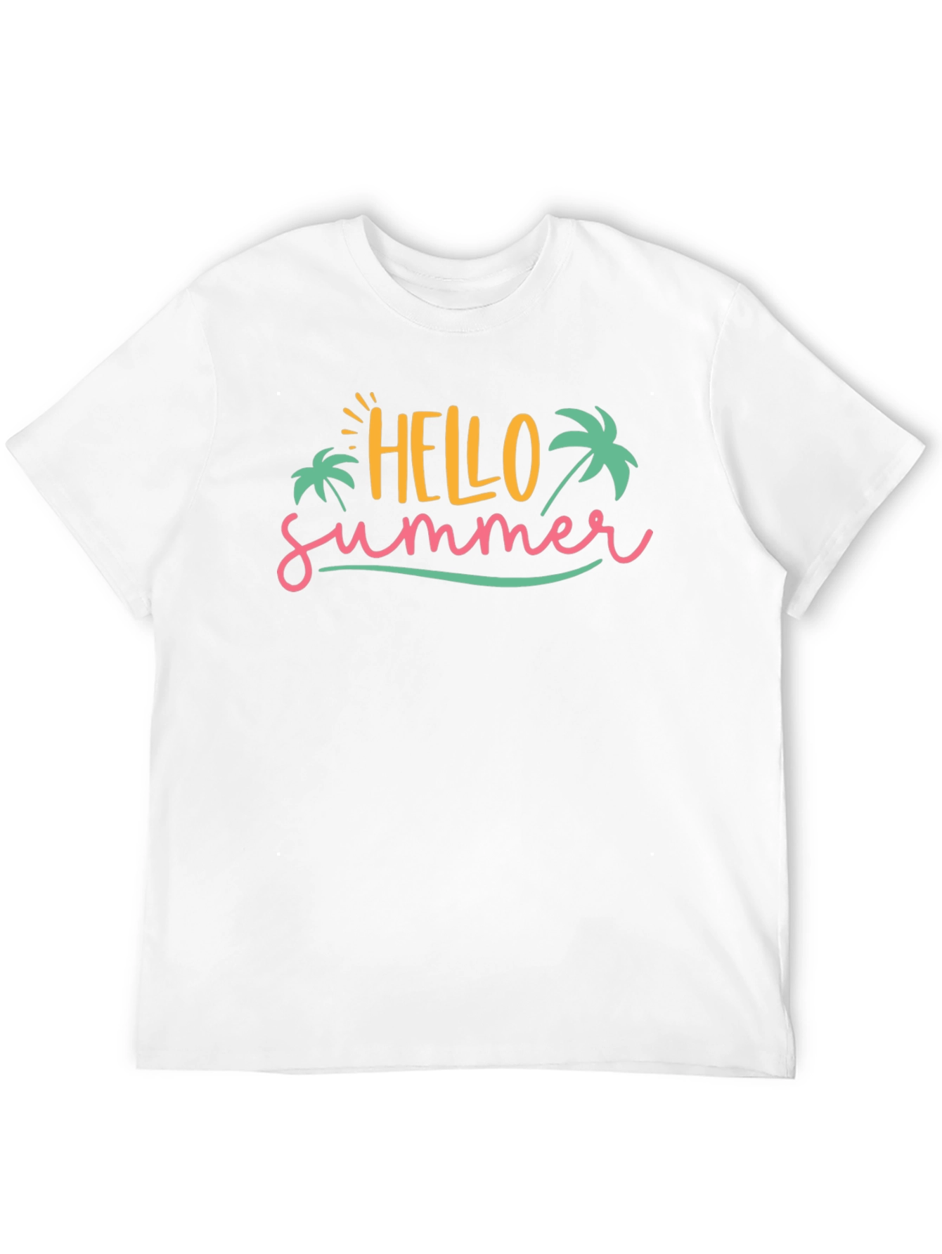 Hello Summer Graphic Tee - Black Cotton T-Shirt