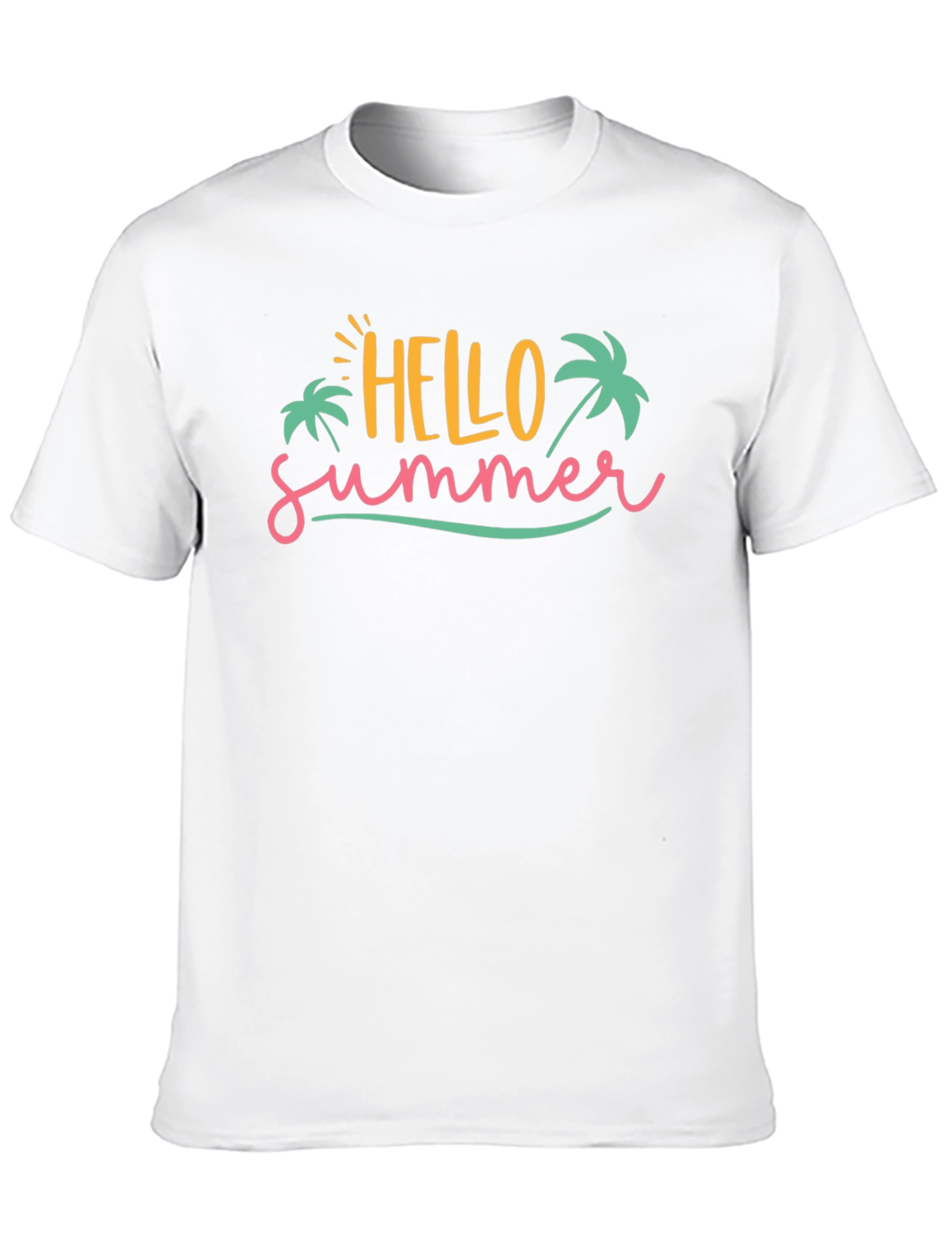 Hello Summer Graphic Tee - Black Cotton T-Shirt