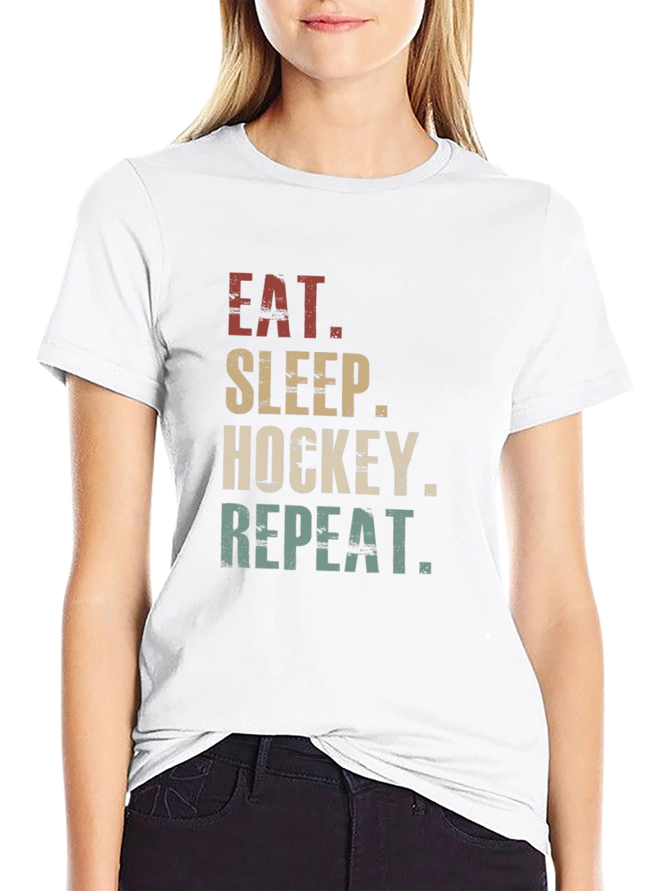 Eat Sleep Hockey Repeat Graphic T-Shirt