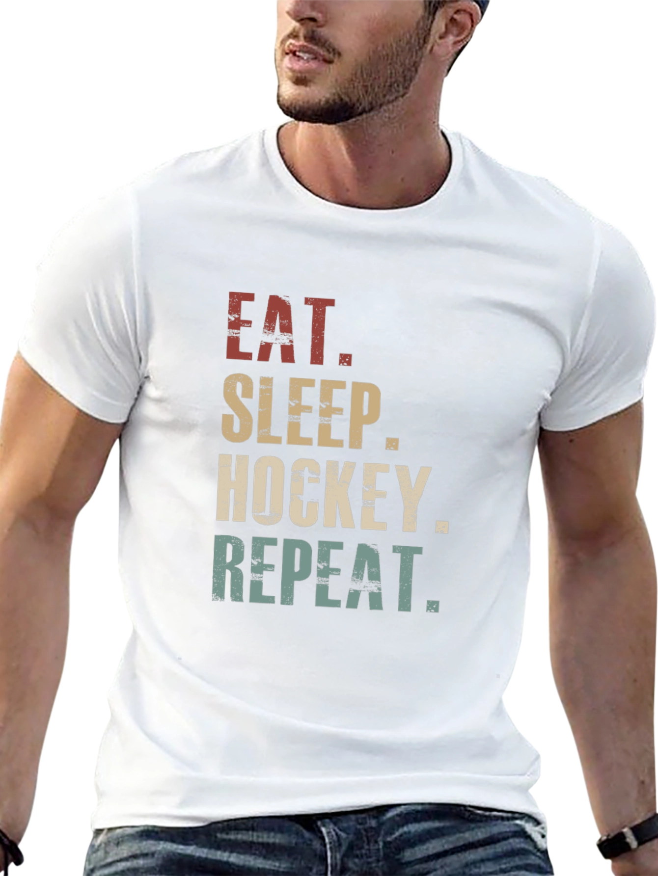 Eat Sleep Hockey Repeat Graphic T-Shirt