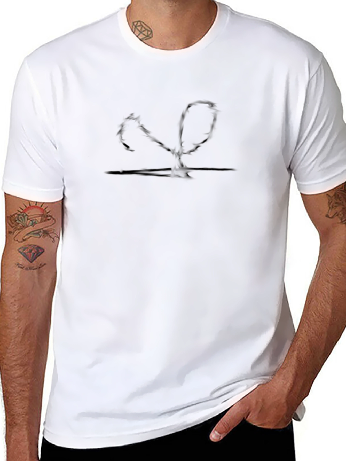 Black Abstract Graphic Tee