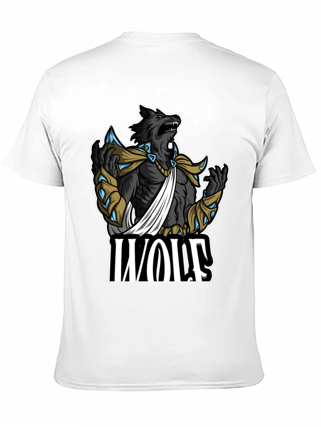 Wolf Graphic Print Black T-Shirt