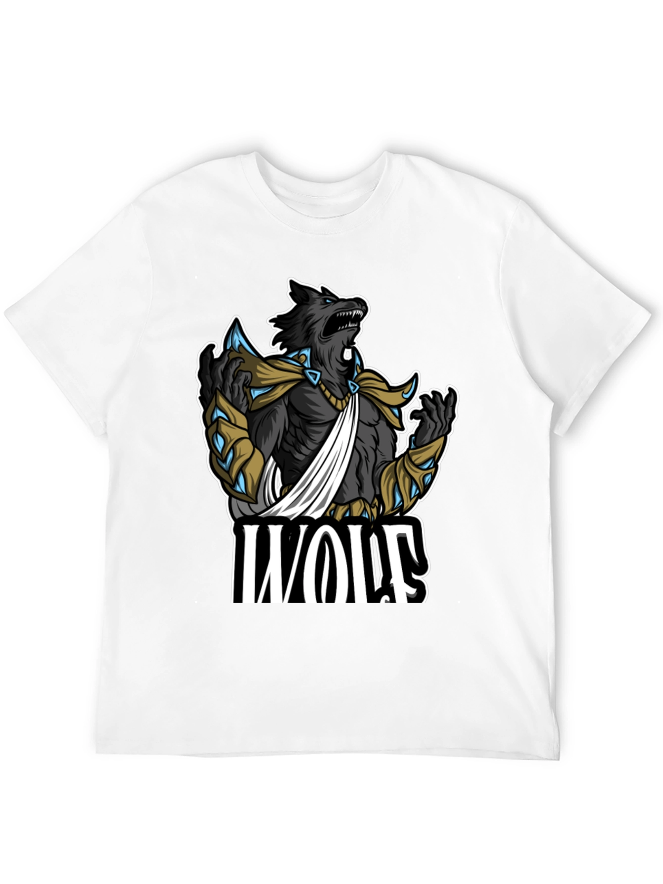 Wolf Graphic Print Black T-Shirt