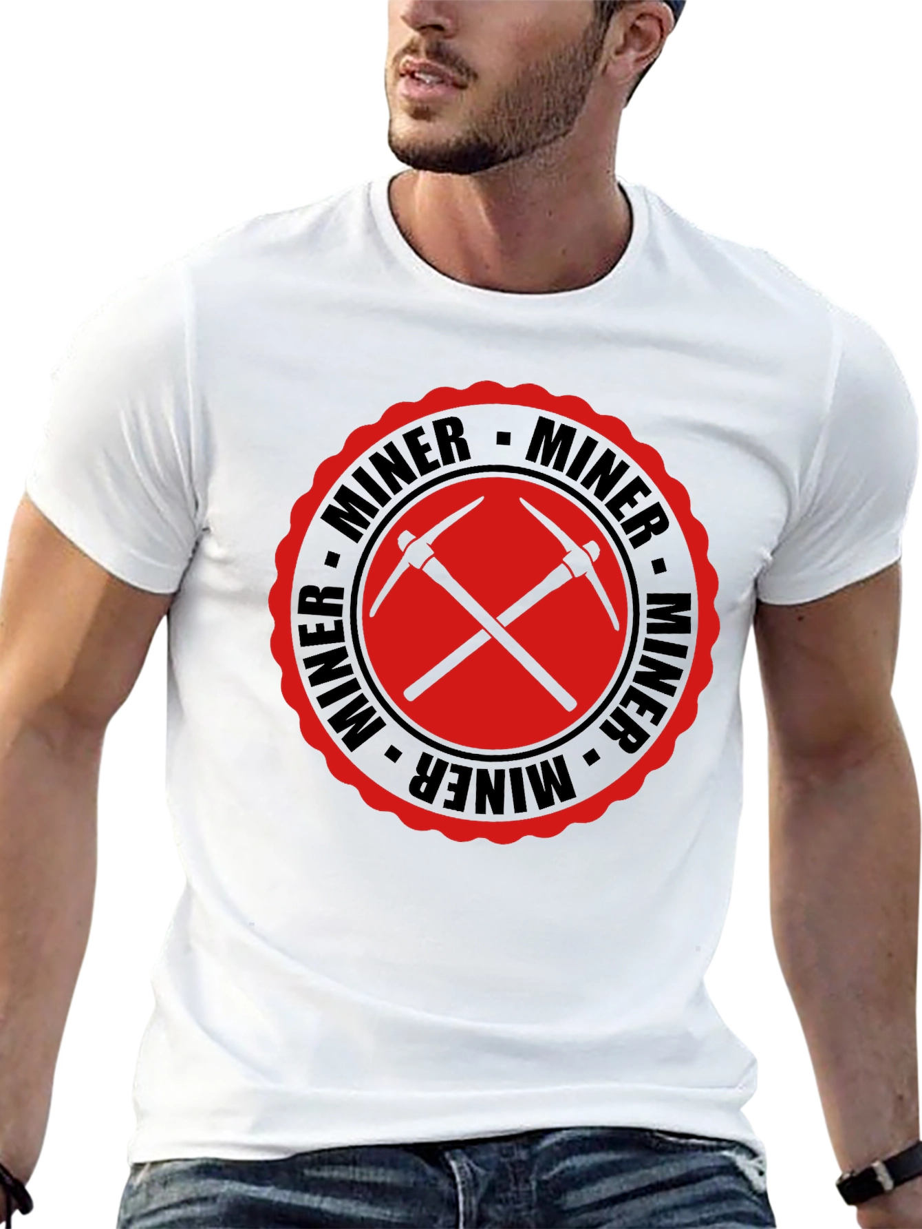 Miner Graphic Tee - Black Cotton T-Shirt