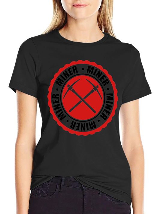 Miner Graphic Tee - Black Cotton T-Shirt