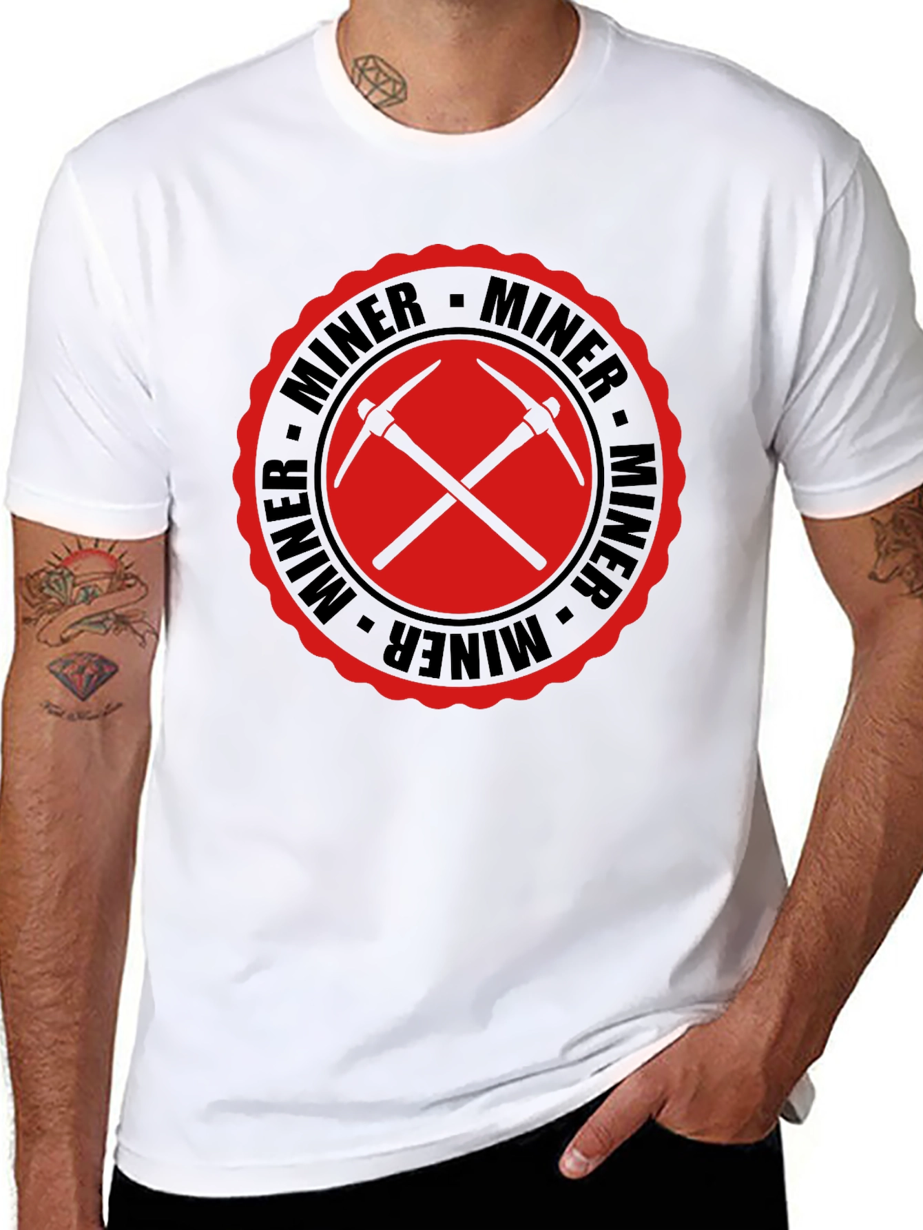 Miner Graphic Tee - Black Cotton T-Shirt