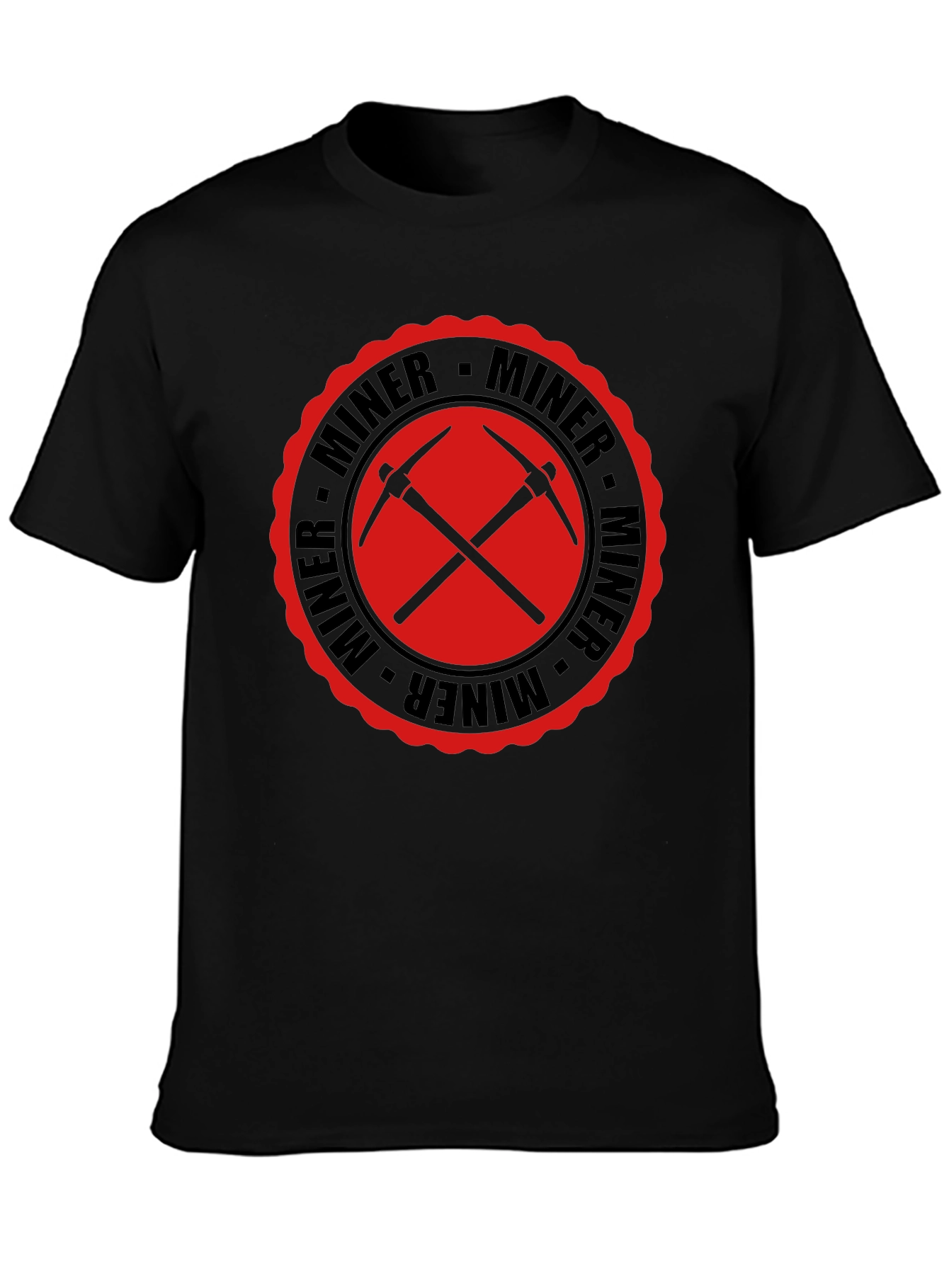 Miner Graphic Tee - Black Cotton T-Shirt