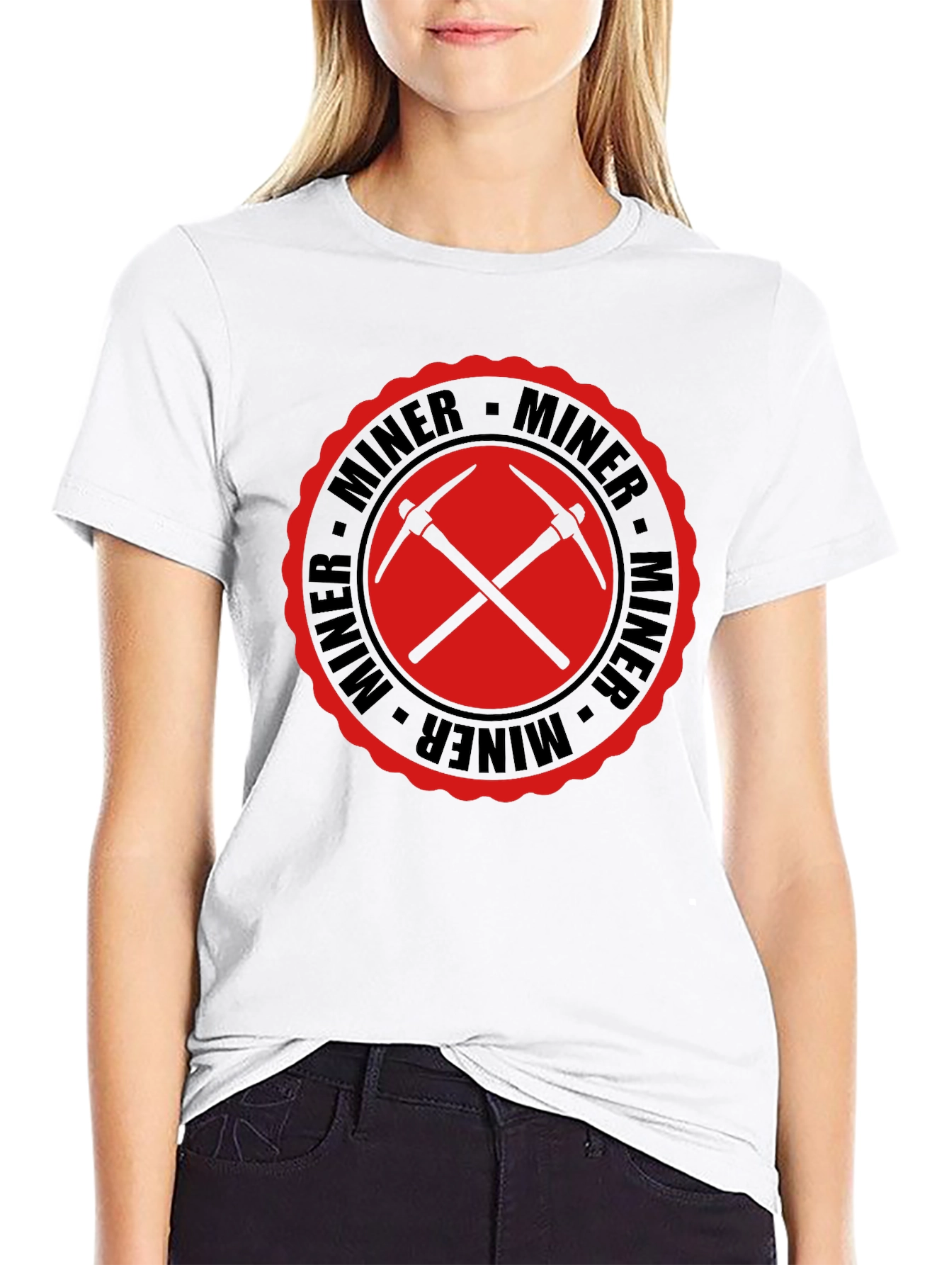 Miner Graphic Tee - Black Cotton T-Shirt