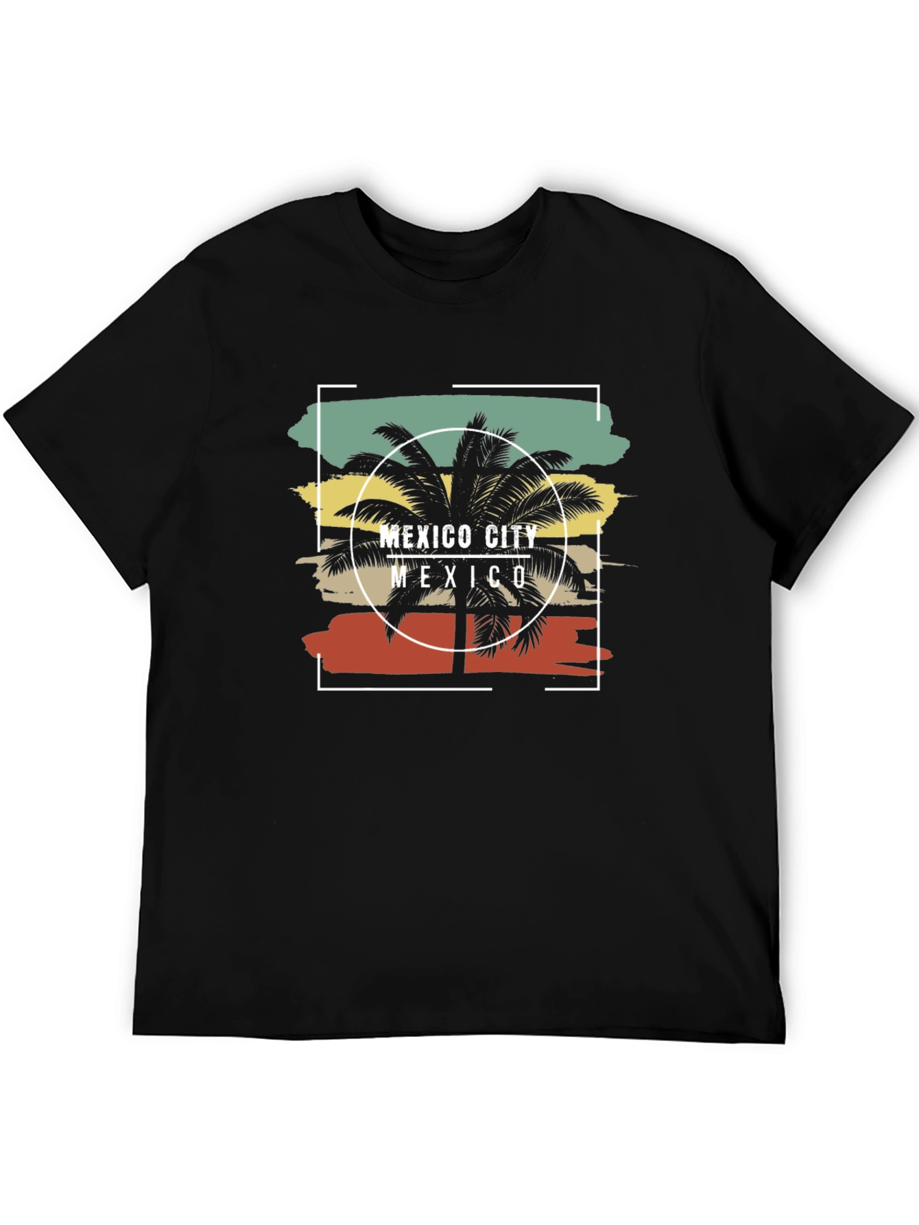 Mexico City Palm Graphic Tee - Mens Black T-Shirt