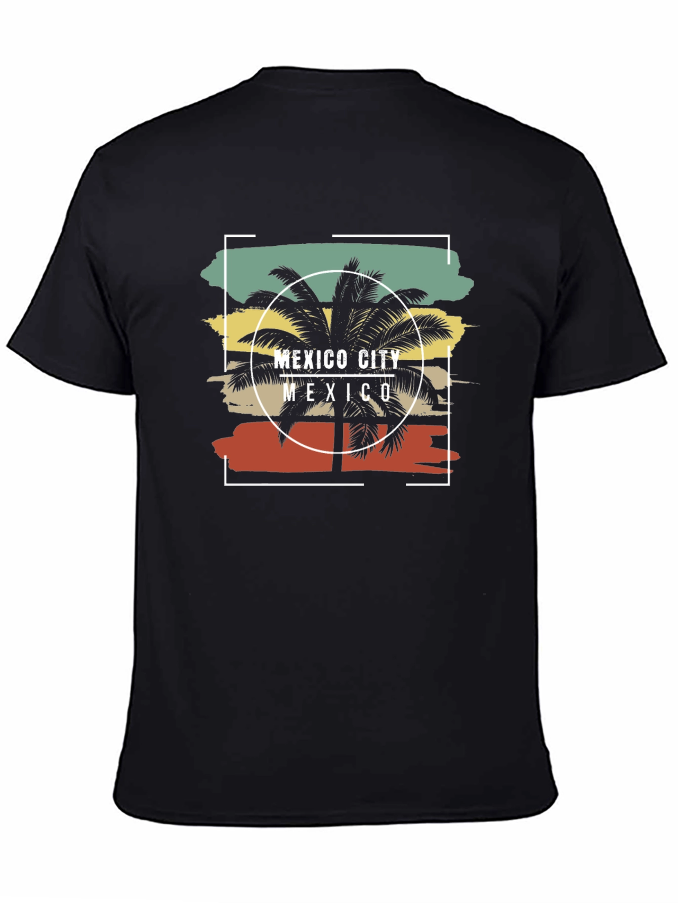 Mexico City Palm Graphic Tee - Mens Black T-Shirt
