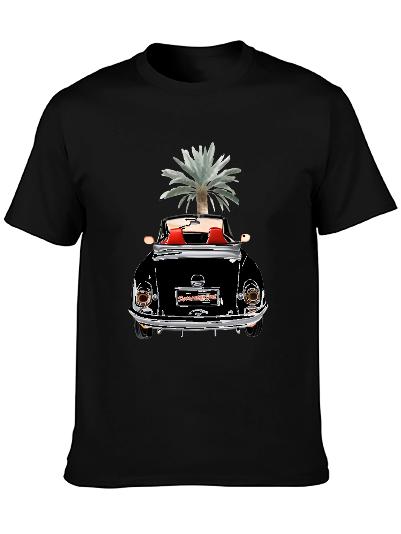Summertime Convertible Graphic Tee - Black