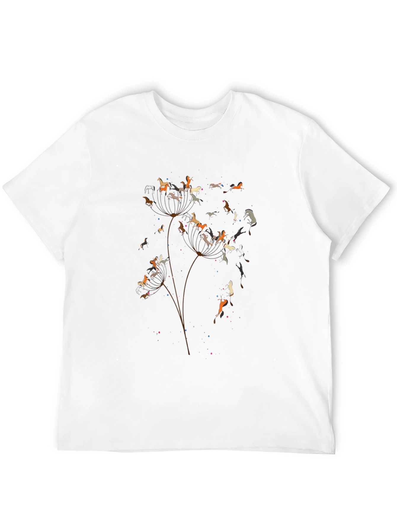 Horse Dandelion Black T-Shirt