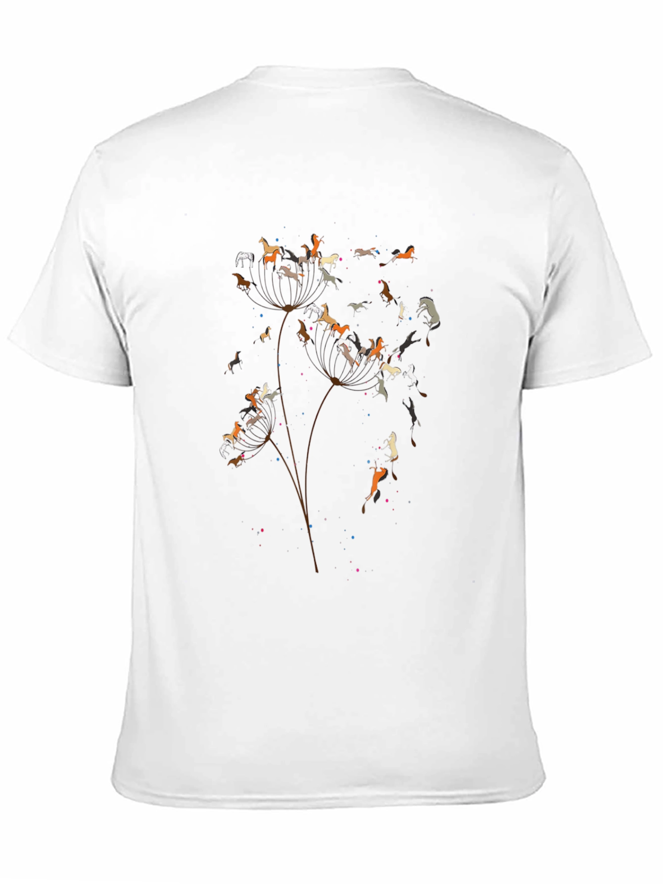 Horse Dandelion Black T-Shirt