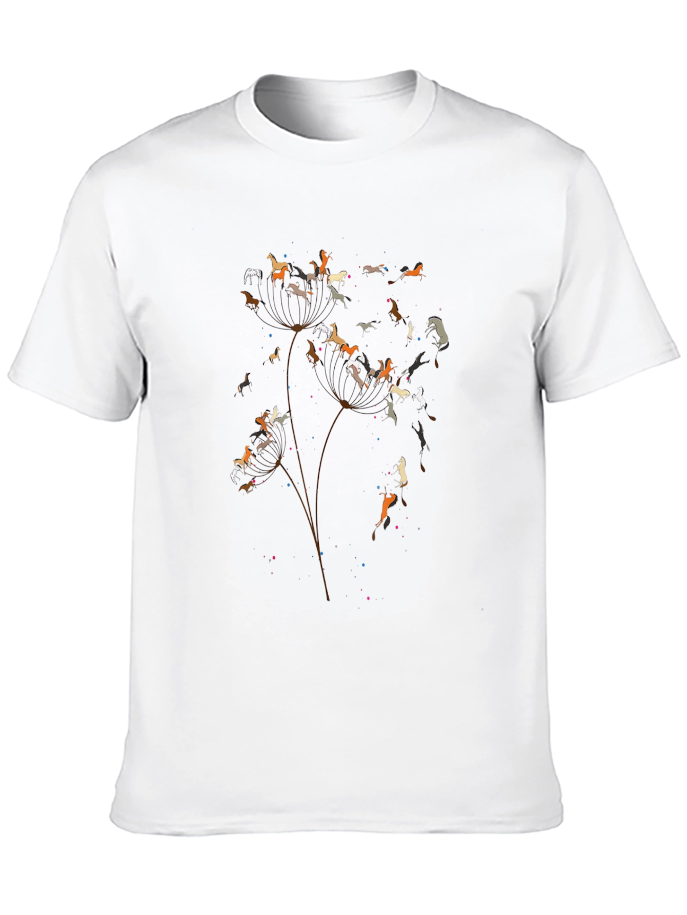 Horse Dandelion Black T-Shirt
