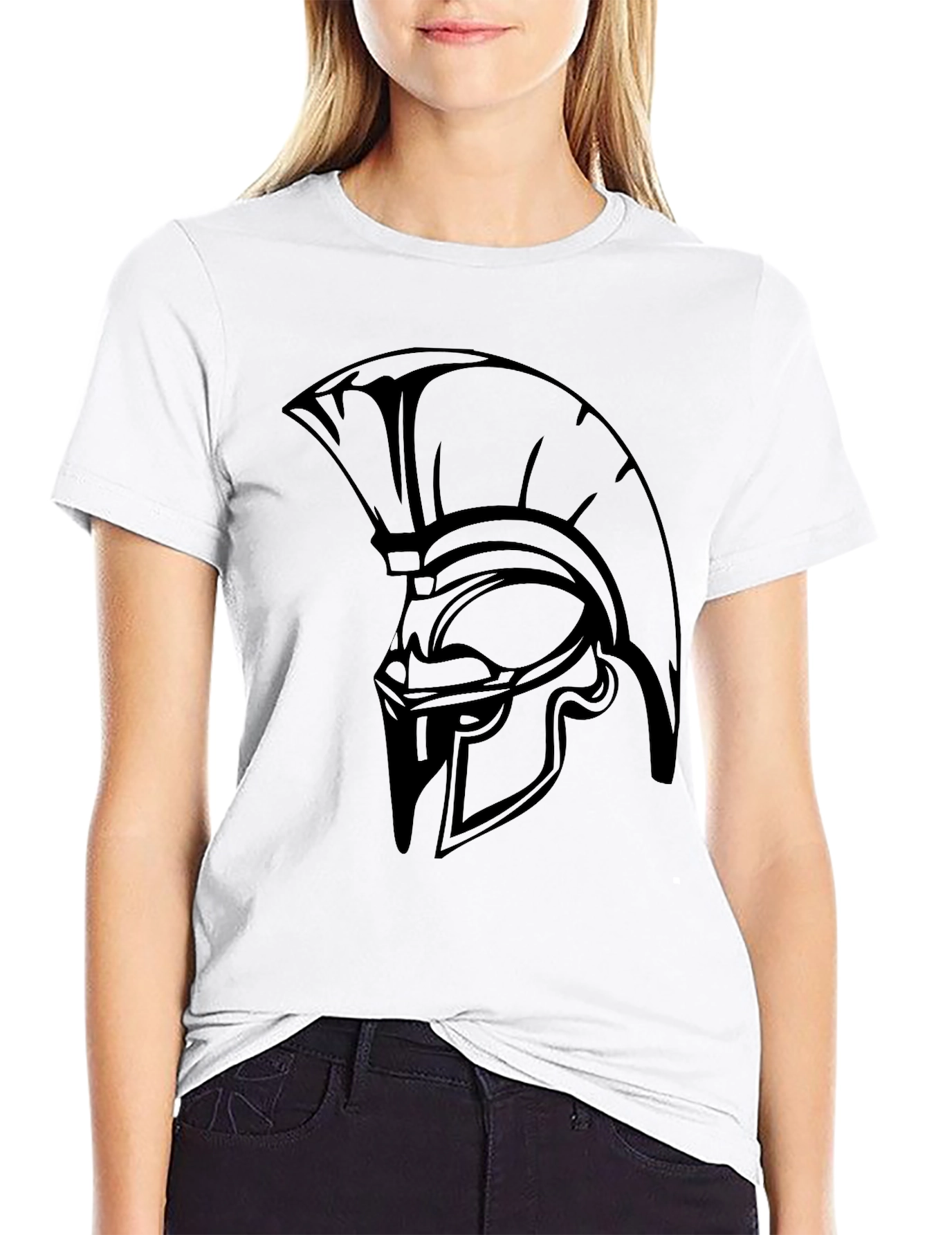 Spartan Helmet Graphic T-Shirt - Black