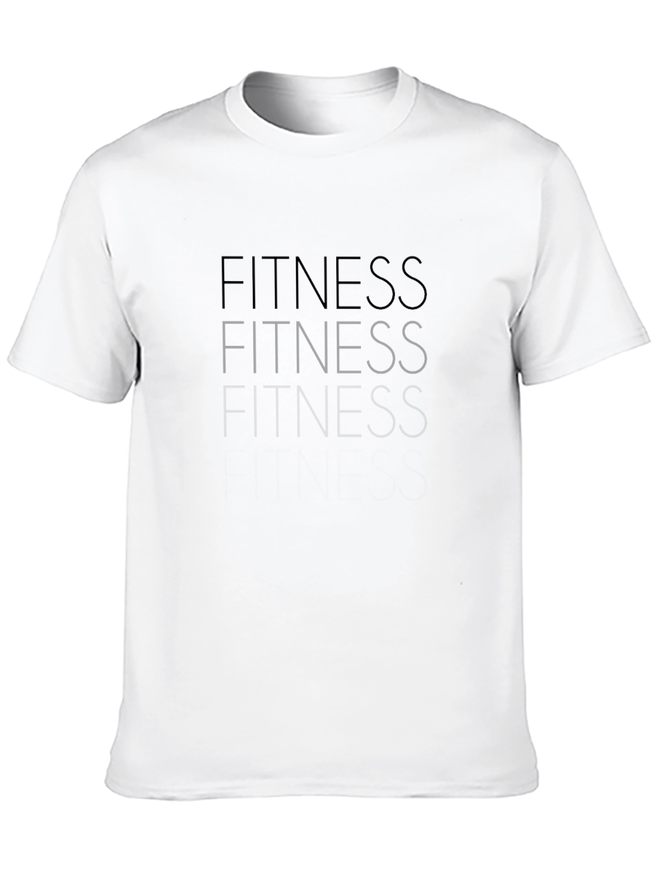 Mens Black Fitness Graphic Crew Neck T-Shirt