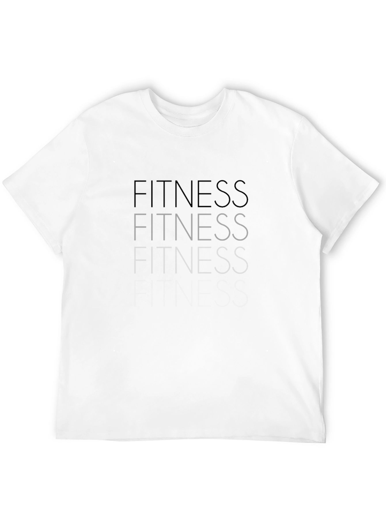 Mens Black Fitness Graphic Crew Neck T-Shirt