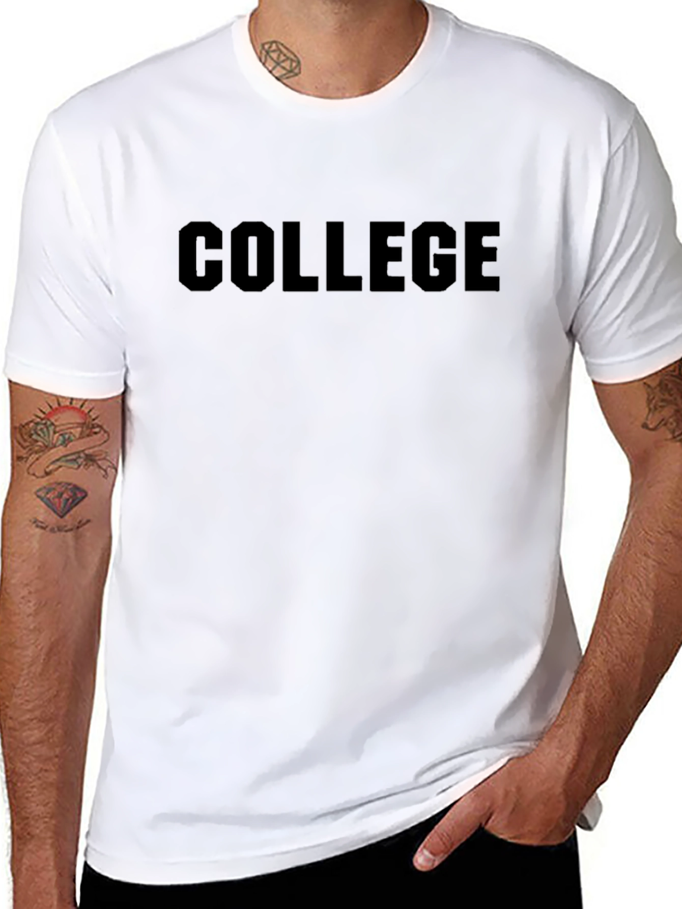 College Black Graphic T-Shirt