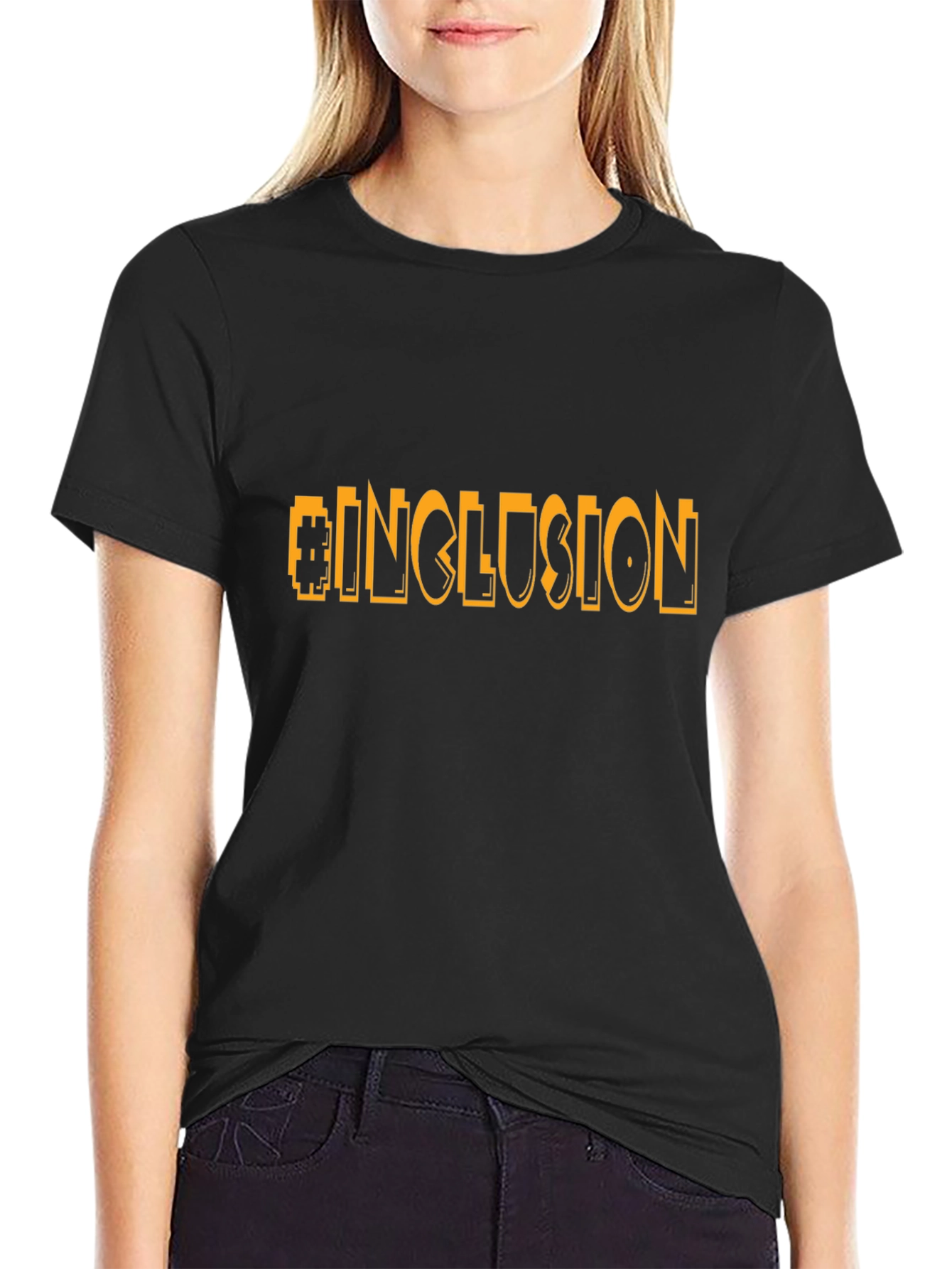 Inclusion Graphic Tee - Black Cotton T-Shirt