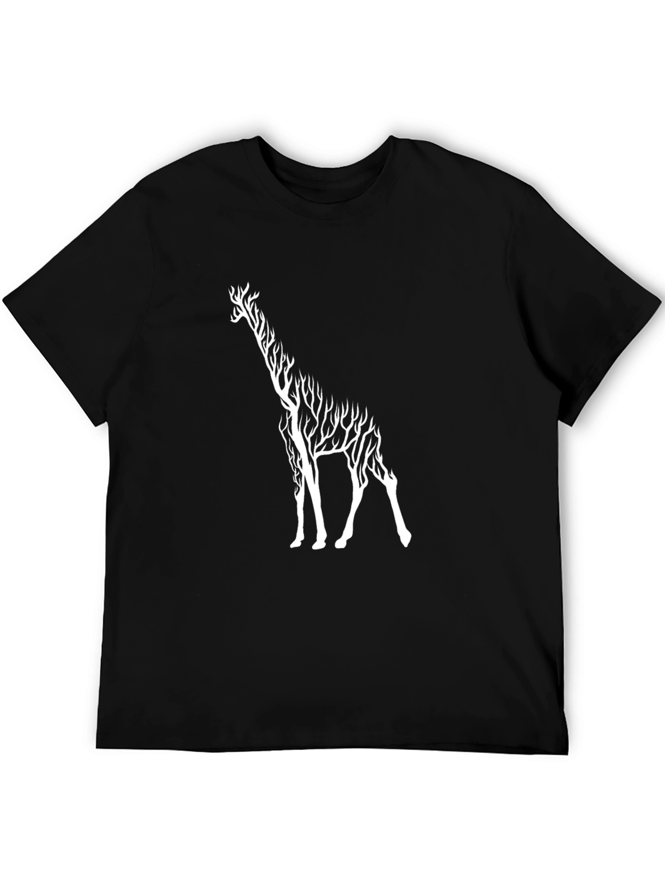 Giraffe Tree Graphic Black T-Shirt