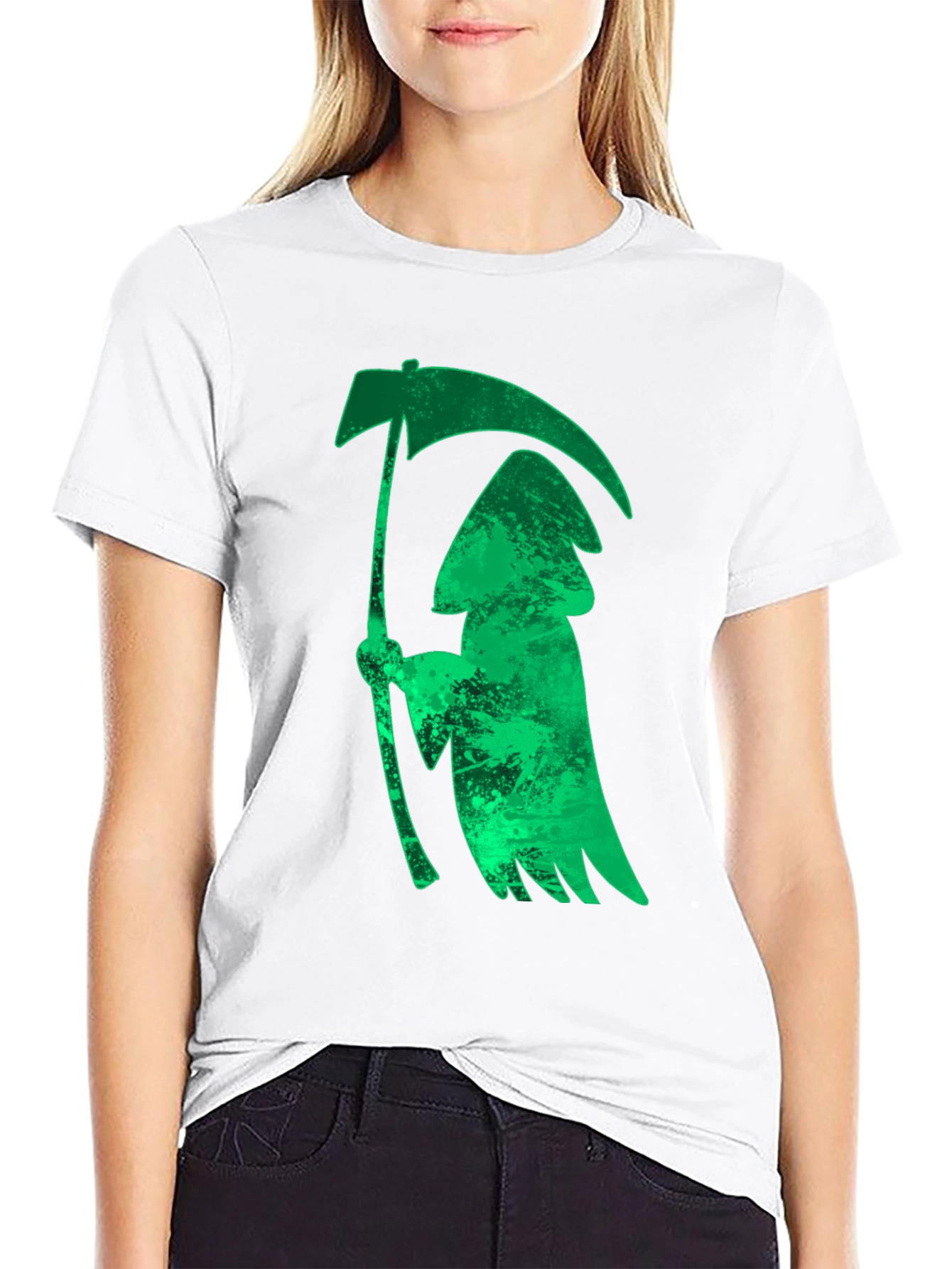 Grim Reaper Graphic Print Black T-Shirt