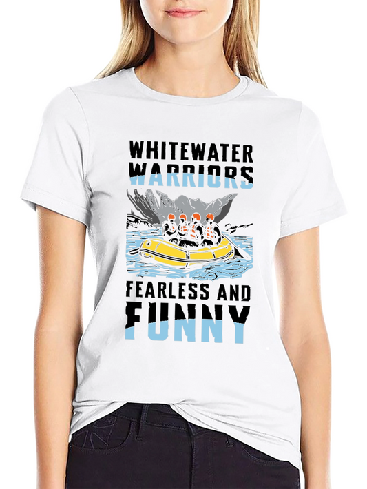 Whitewater Warriors Funny Rafting T-Shirt