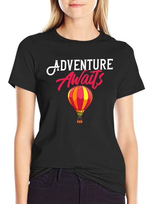 Adventure Awaits Hot Air Balloon Graphic Tee - Stylish Travel Shirt