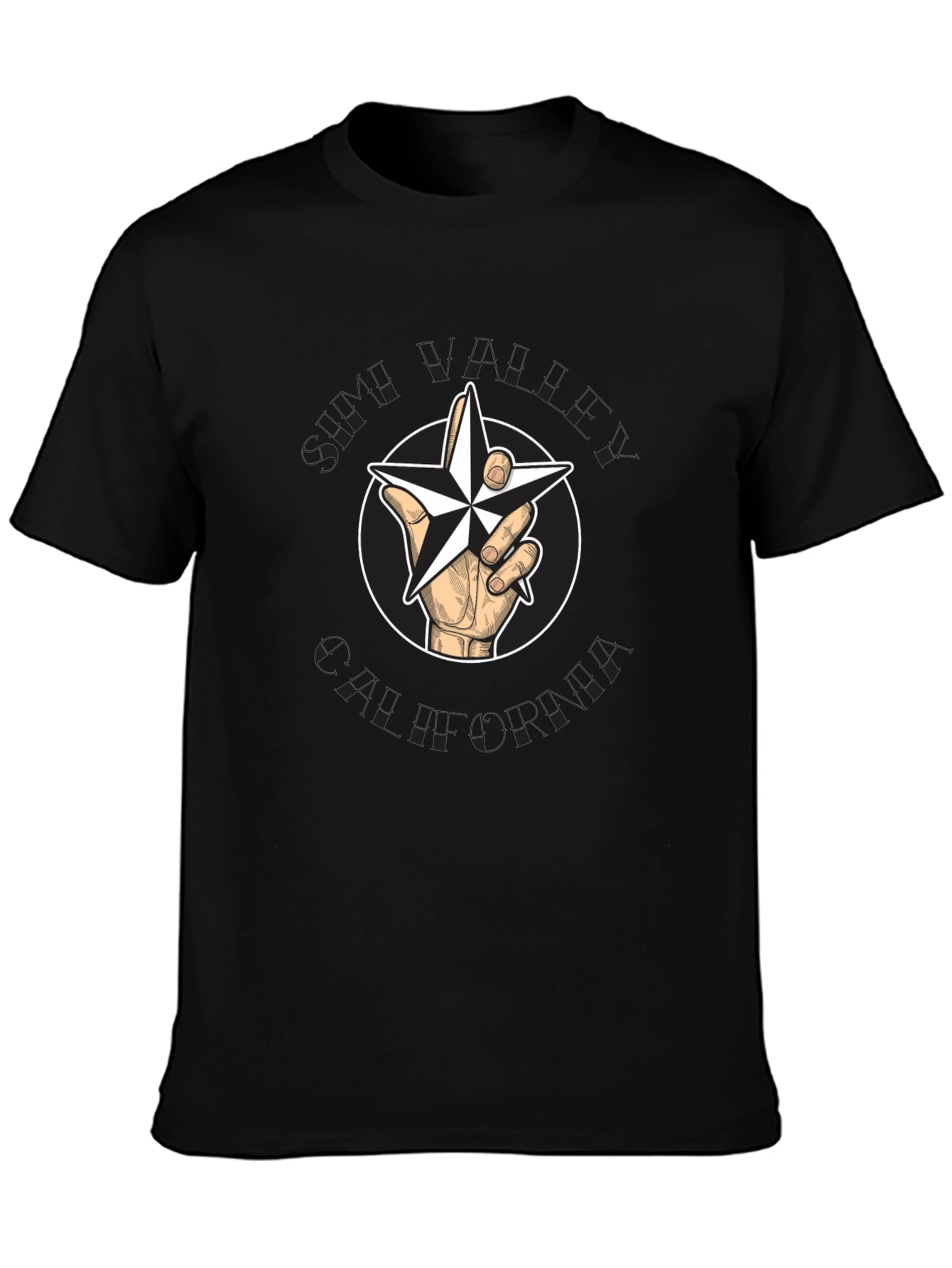 Star Hand Graphic T-Shirt - Black