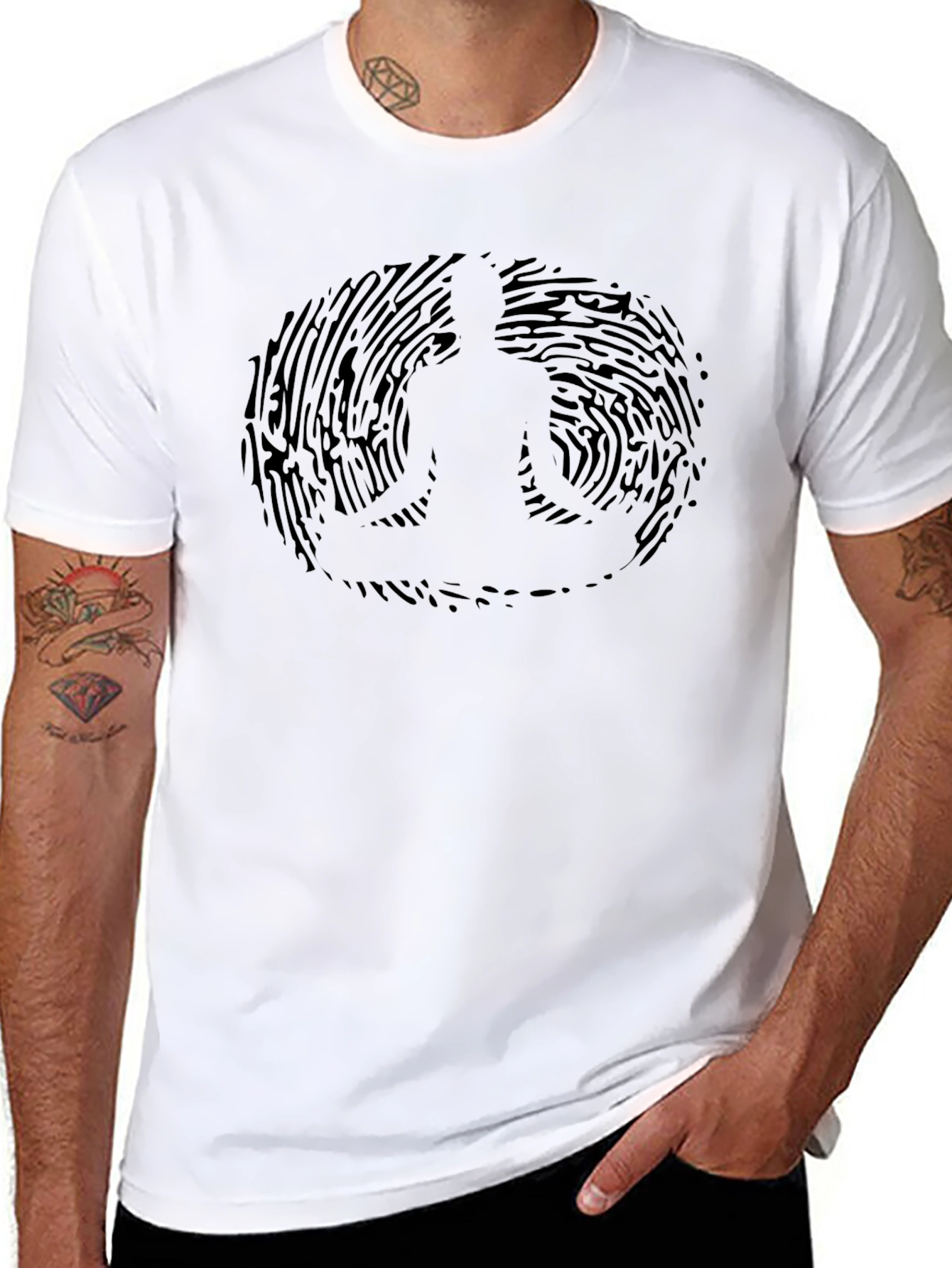 Buddha Fingerprint Graphic Tee - Unique Spiritual Design