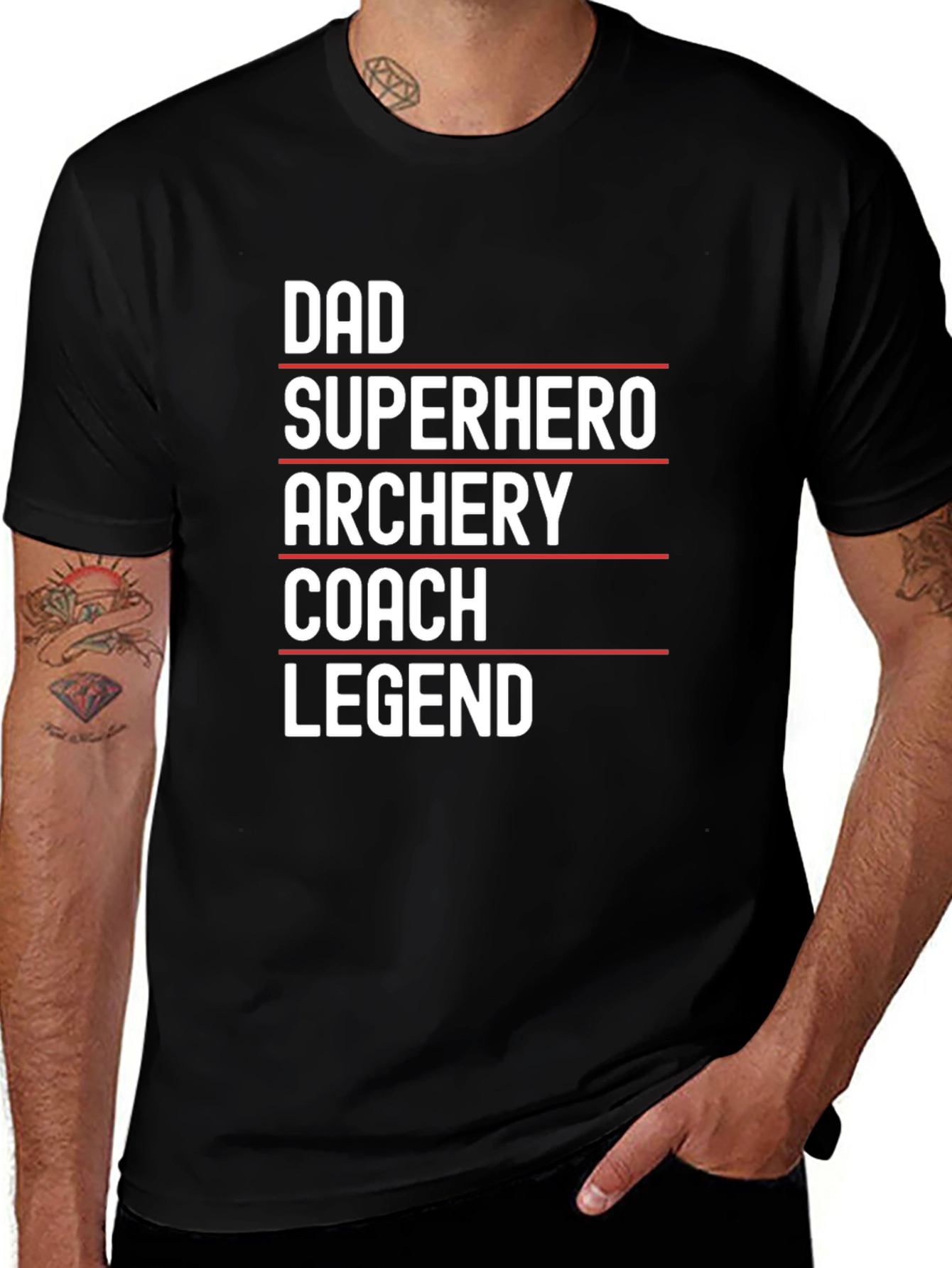 Dad Archery Coach Superhero Legend Graphic T-Shirt