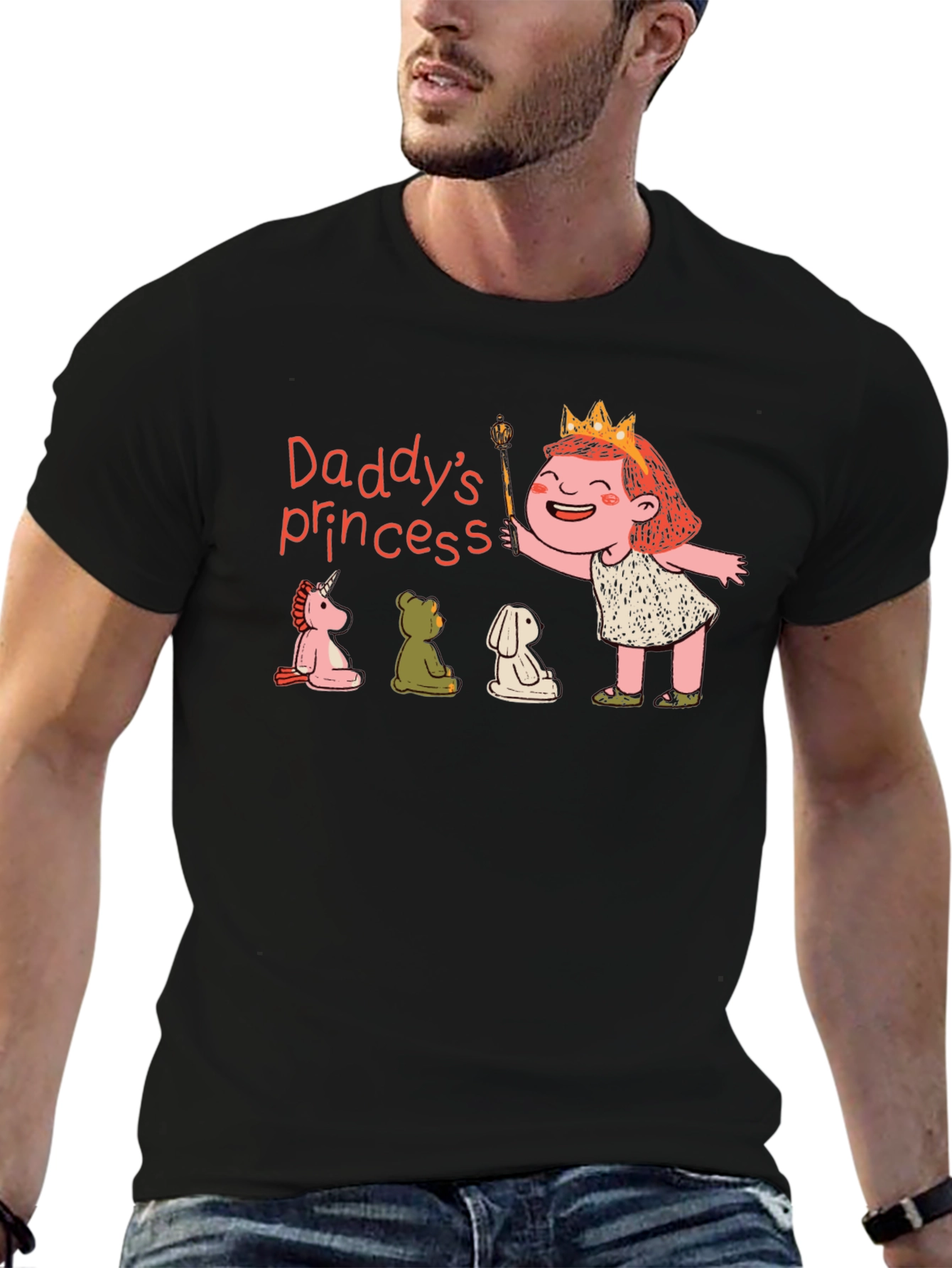 Daddys Princess Graphic T-Shirt - Black