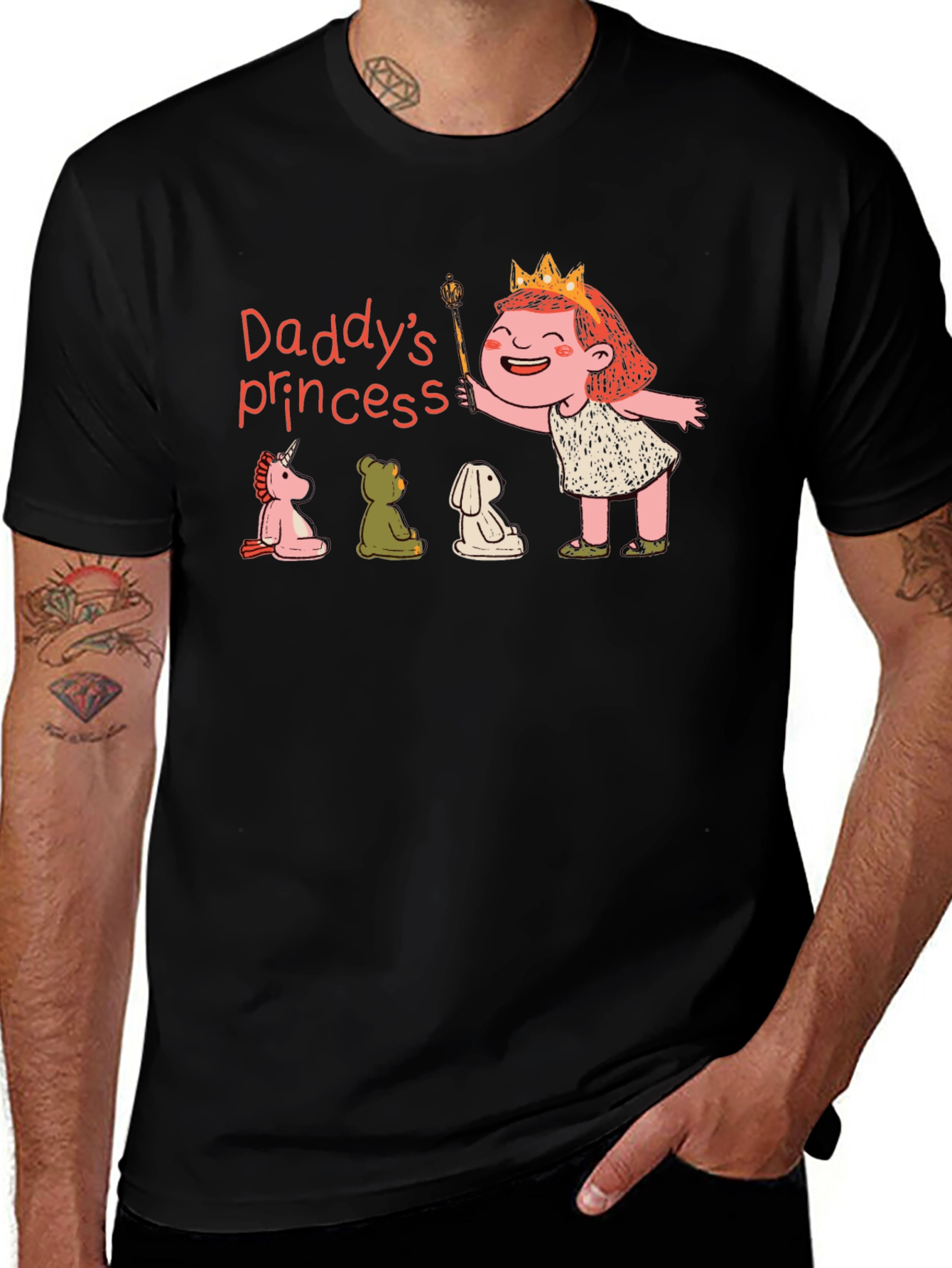 Daddys Princess Graphic T-Shirt - Black