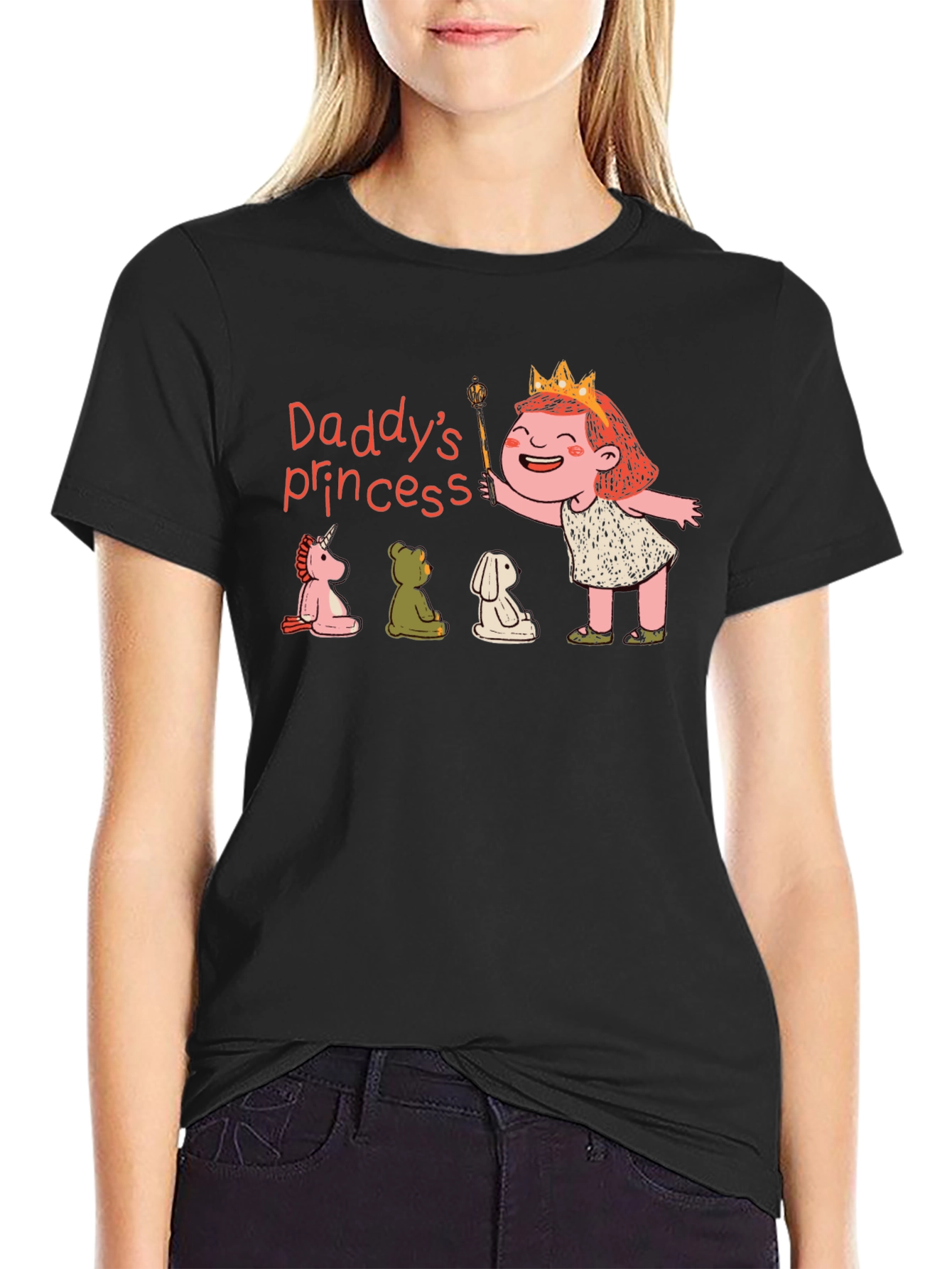 Daddys Princess Graphic T-Shirt - Black