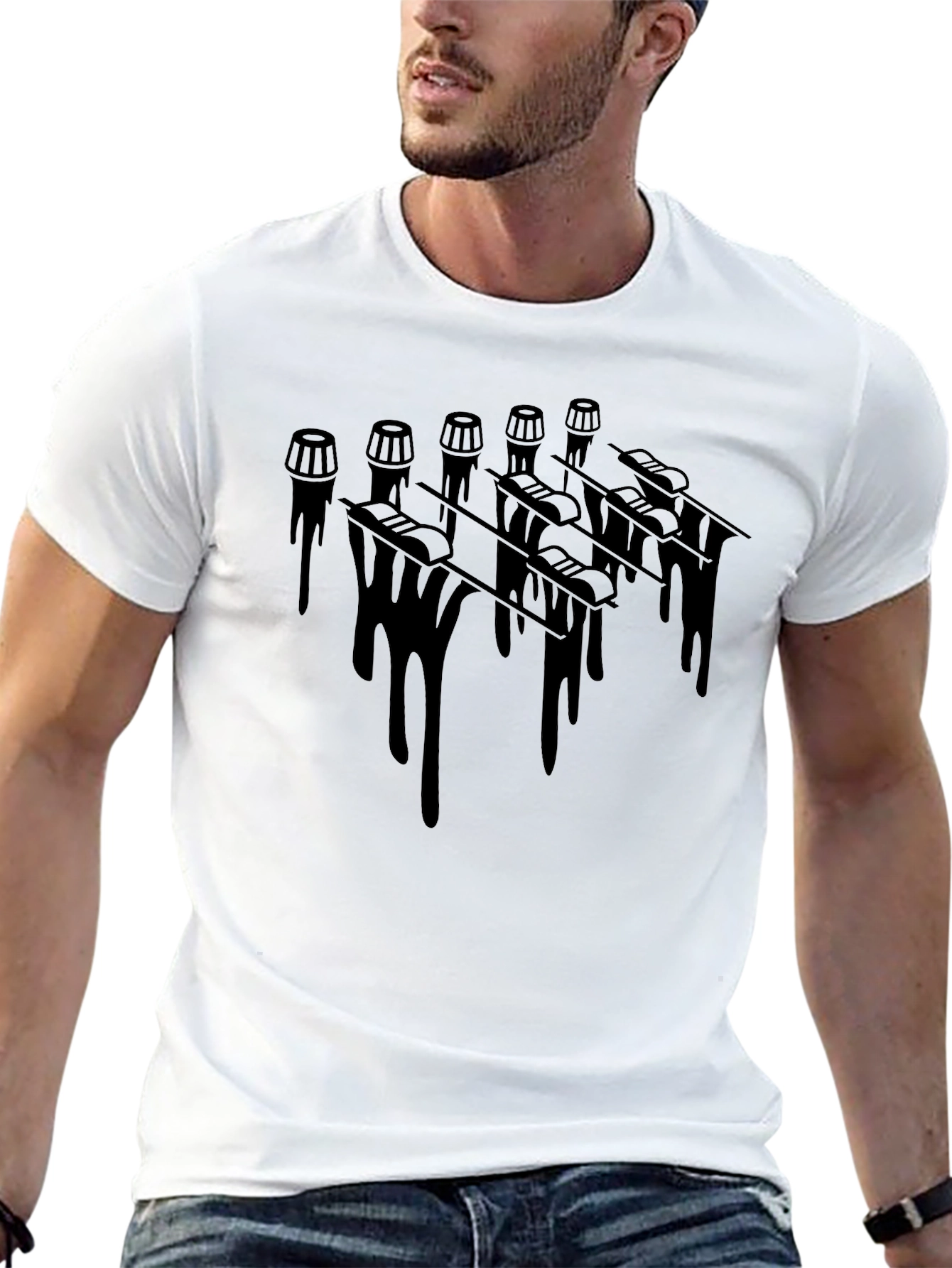Dripping Valves Graphic Tee - Black Cotton Comfort