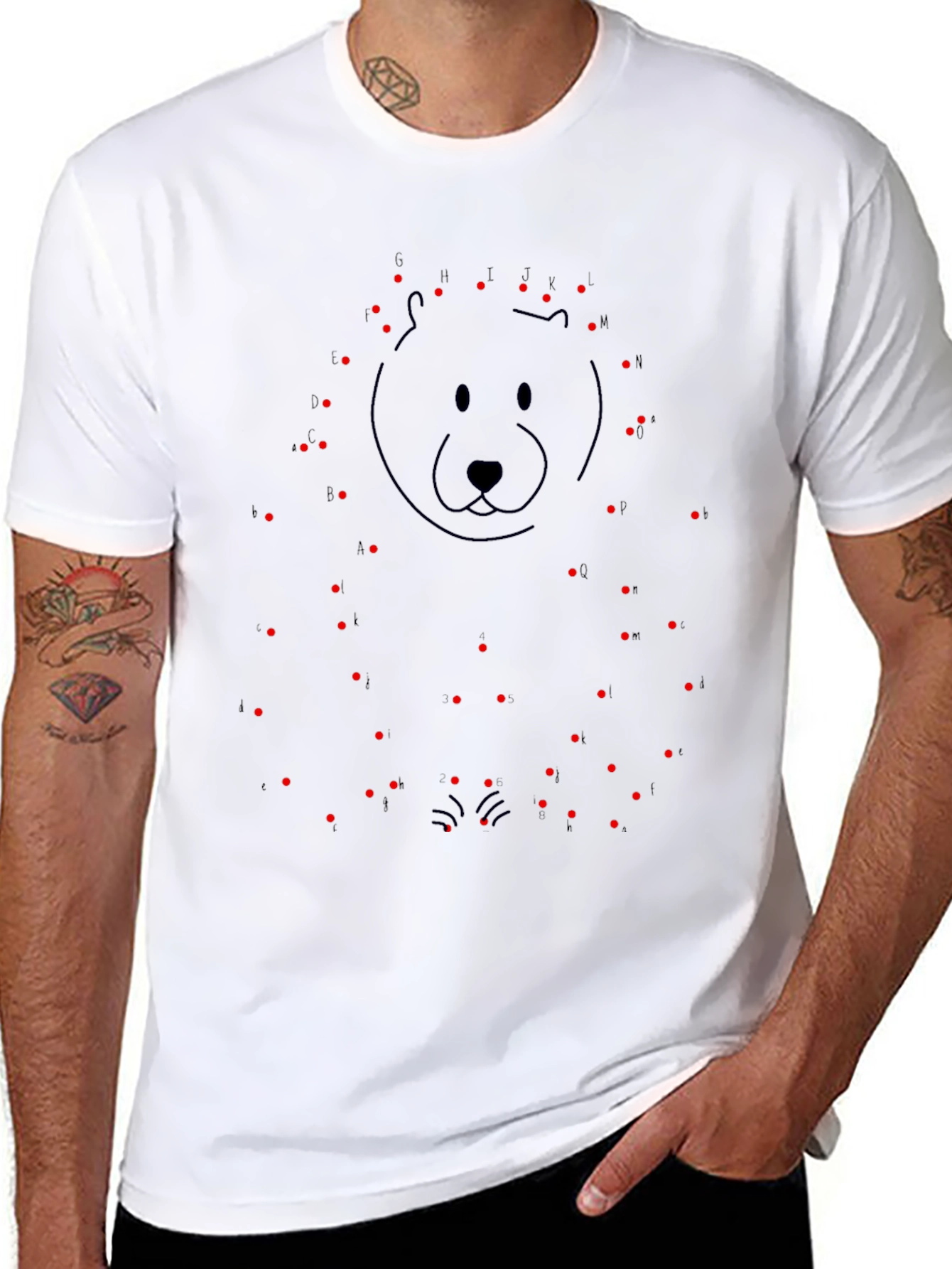 Connect the Dots Bear Graphic T-Shirt - Black