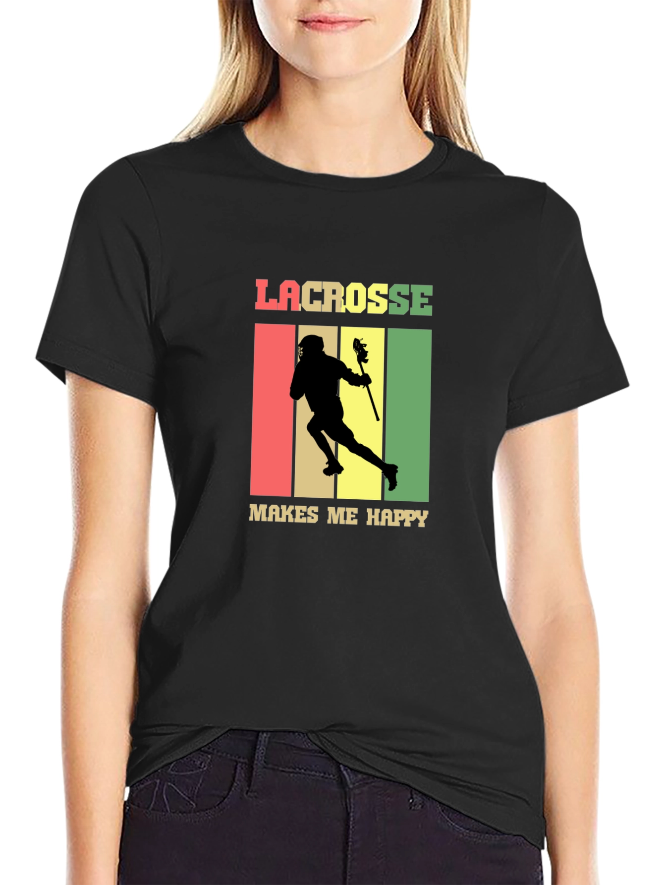 Lacrosse Makes Me Happy T-Shirt