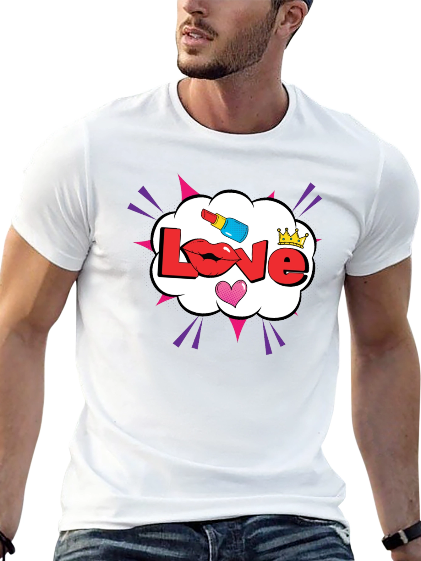 Love Pop Art Graphic T-Shirt