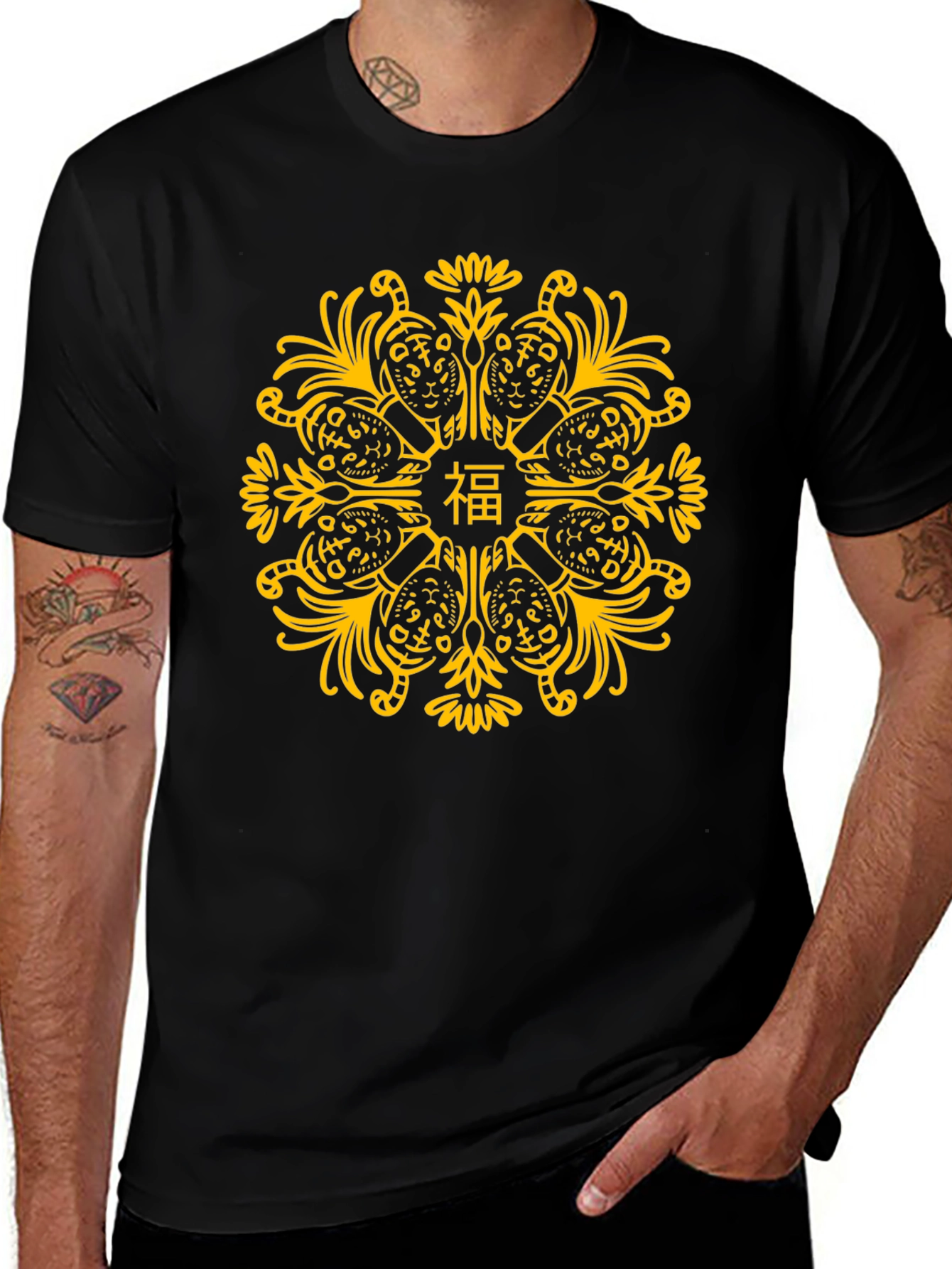 Lunar New Year Tiger Graphic Tee - Black