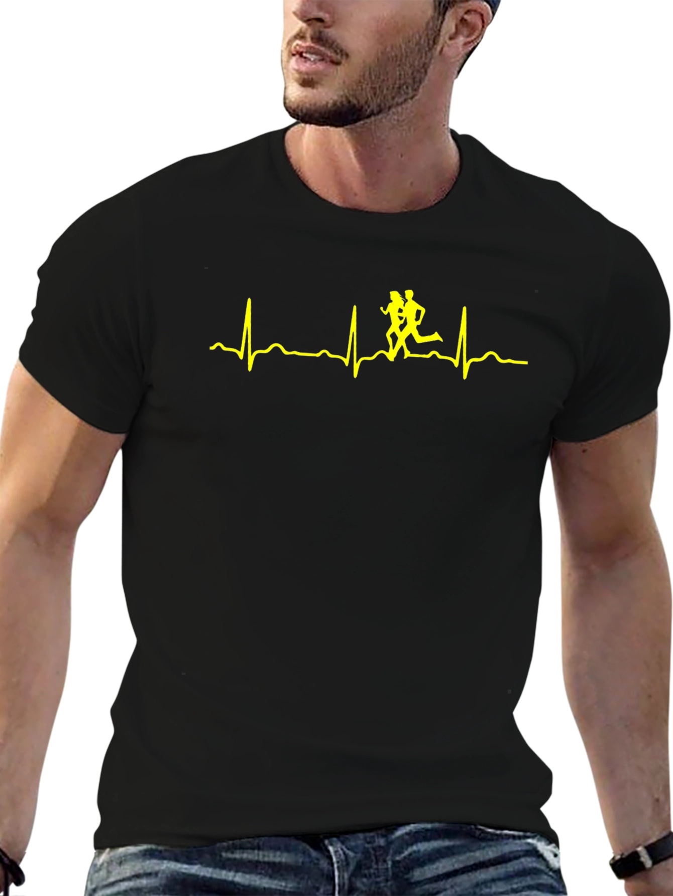 Runners Heartbeat T-Shirt - Black