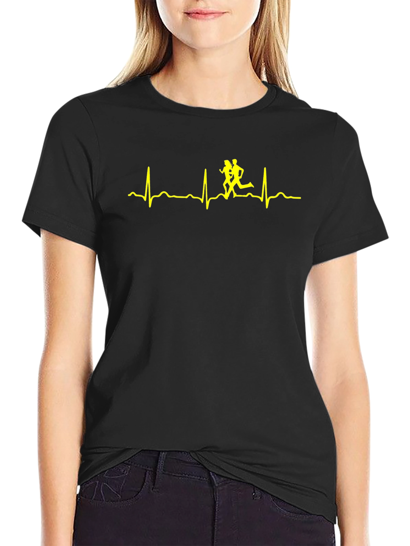 Runners Heartbeat T-Shirt - Black