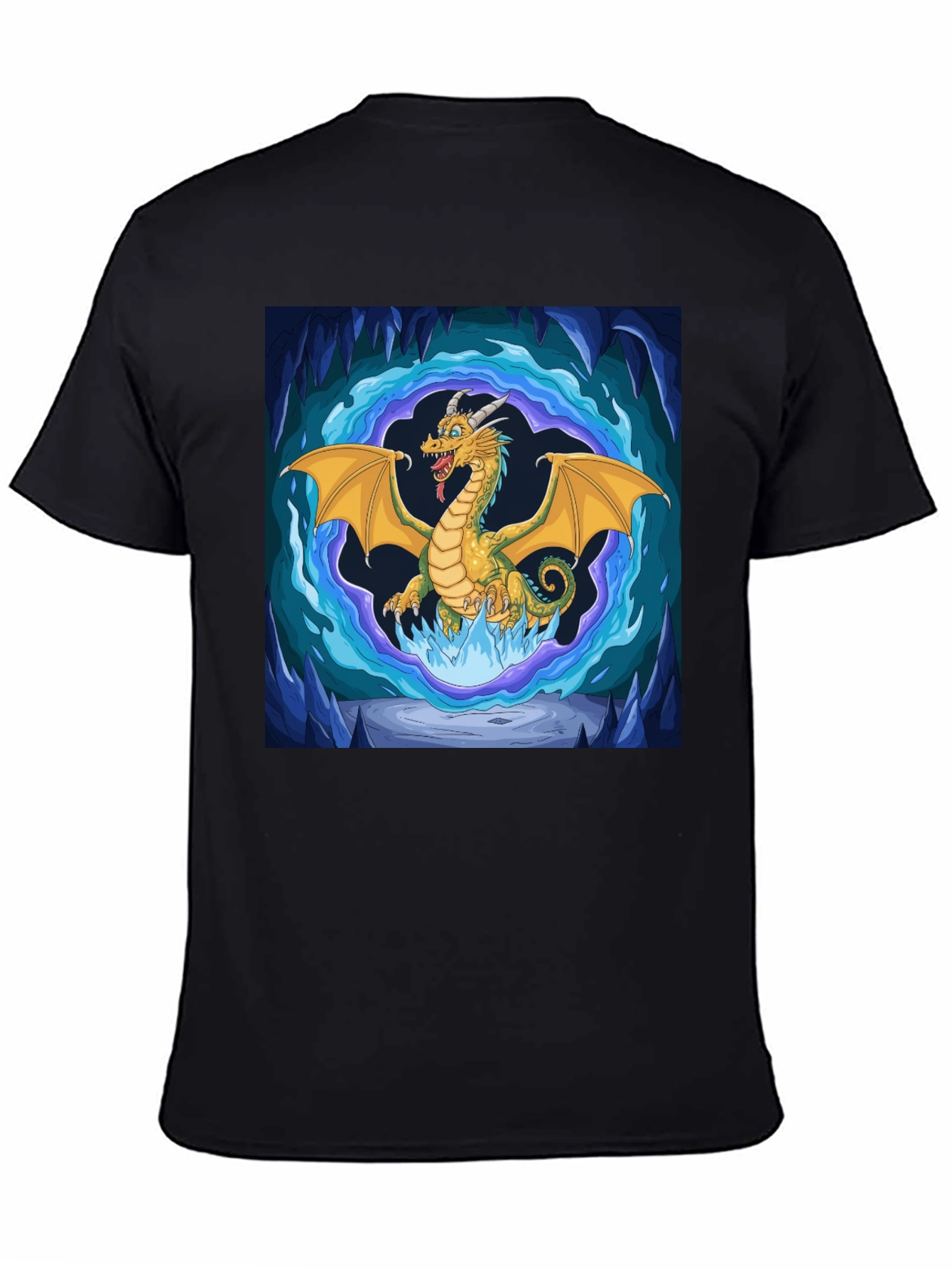 Dragon Graphic Tee - Fantasy Art Black T-Shirt
