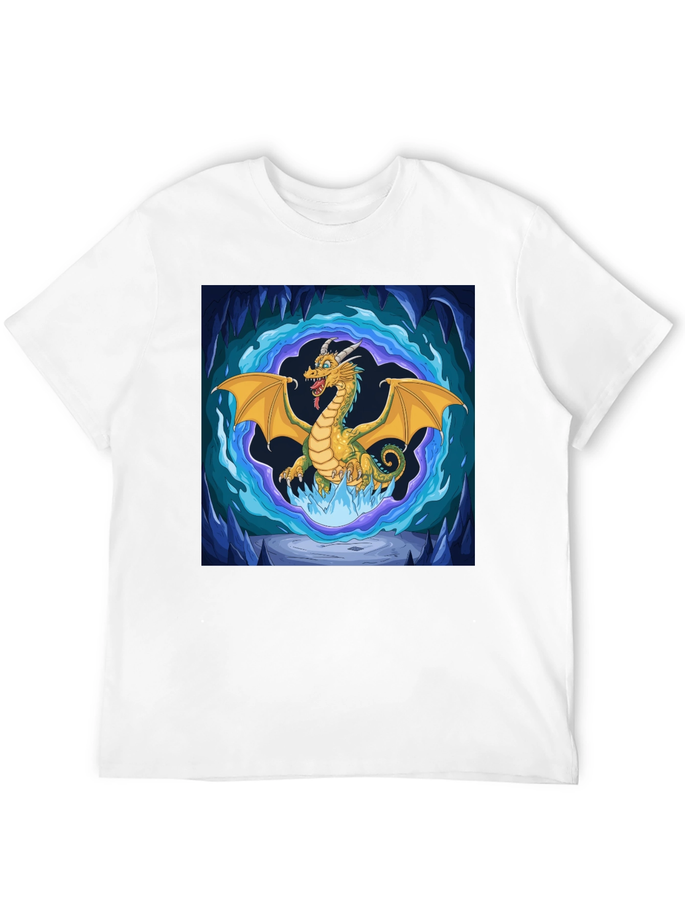 Dragon Graphic Tee - Fantasy Art Black T-Shirt