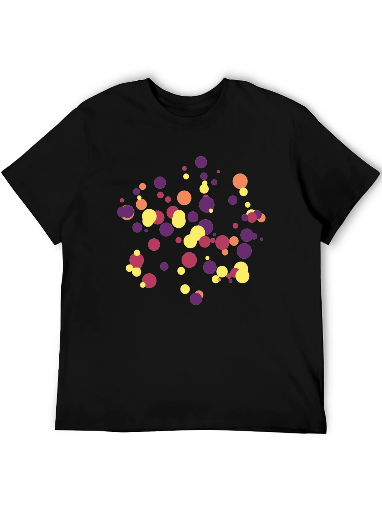 Fun Polka Dot Pattern Black T-Shirt